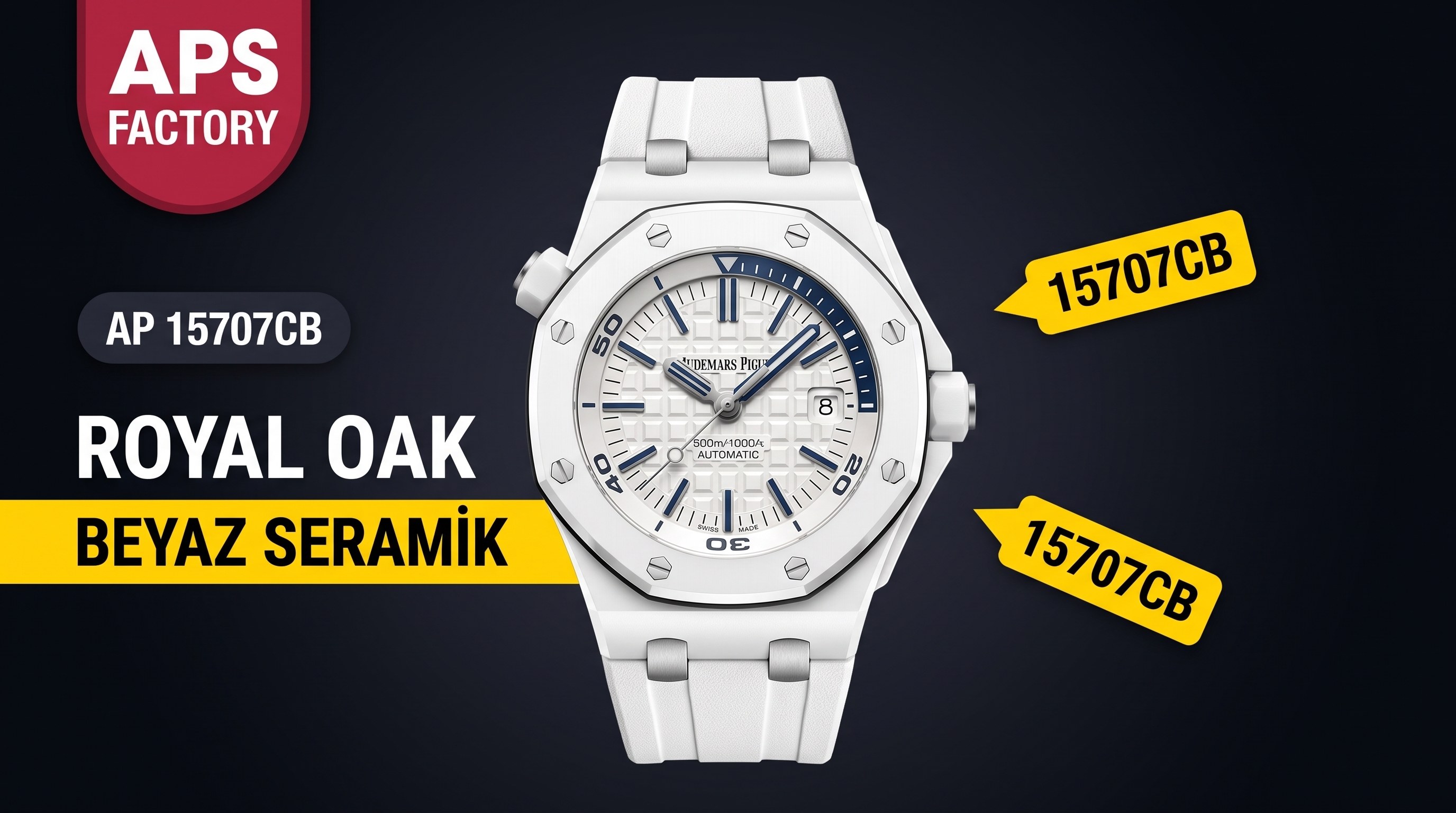 APS Factory Audemars Piguet 15707CB Beyaz Seramik Replika Saat Detaylı İncelemesi - APS Saat