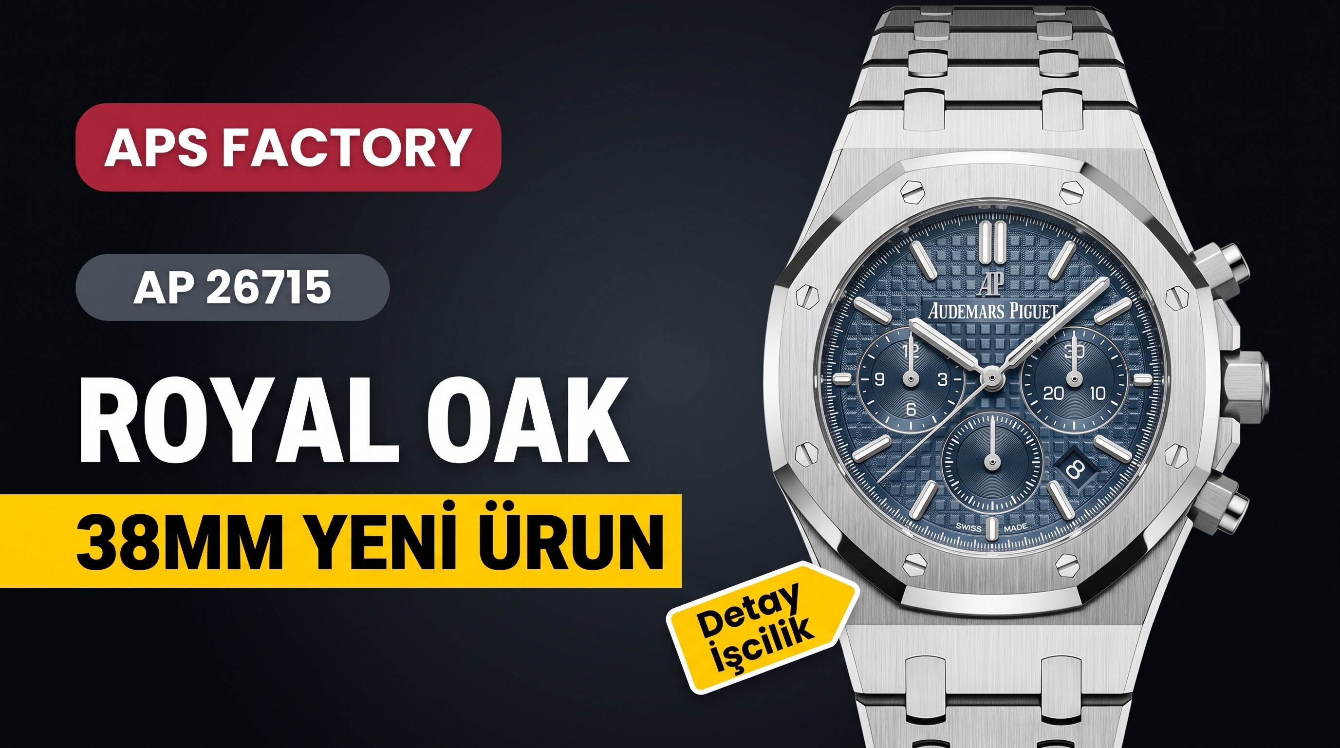 APS Factory yeni ürün Audemars Piguet 26715 küçük çaplı 38 mm kronograf saatin işçiliği iyi mi?