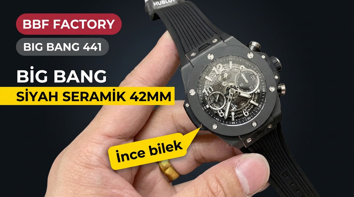 İnce bilekler için müjde: BBF Factory Hublot Big Bang 441 siyah seramik 42 mm kasa çapıyla geliyor