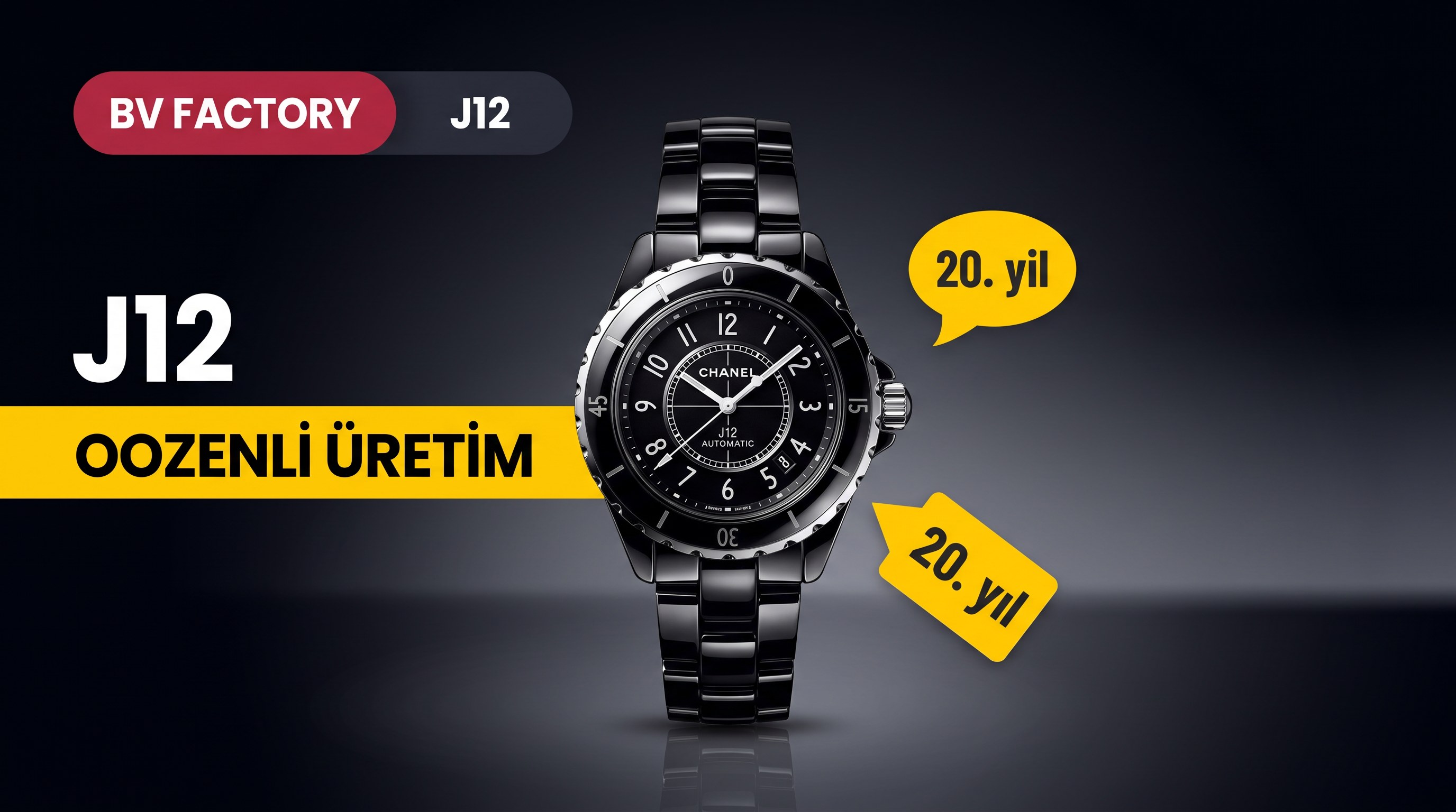 [BV+ Özenli Üretim]Yeni J12 kol saati "mekanizma değişimiyle" 20. yıla armağan