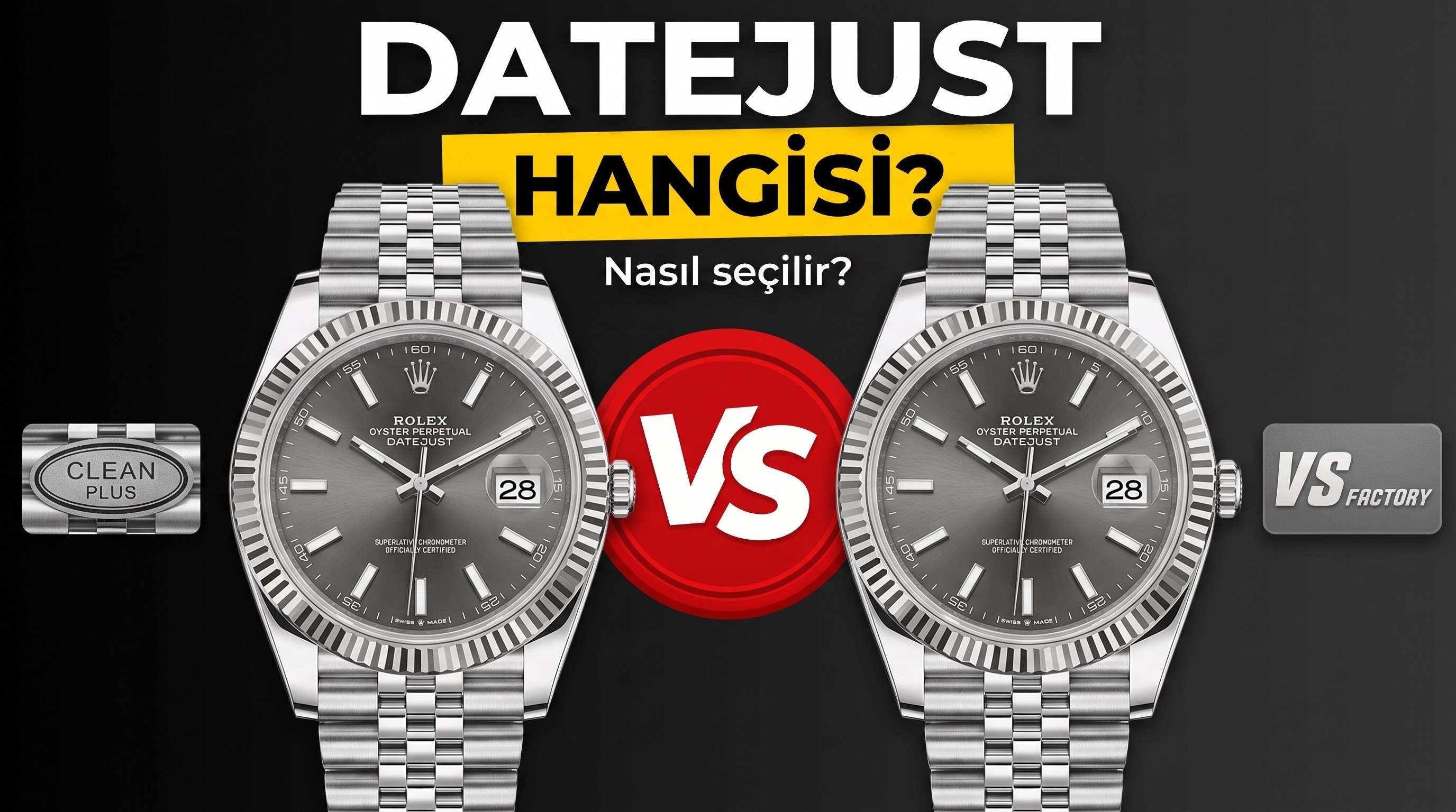 Wie wähle ich zwischen Clean PLUS Factory Rolex Datejust und VS Factory?