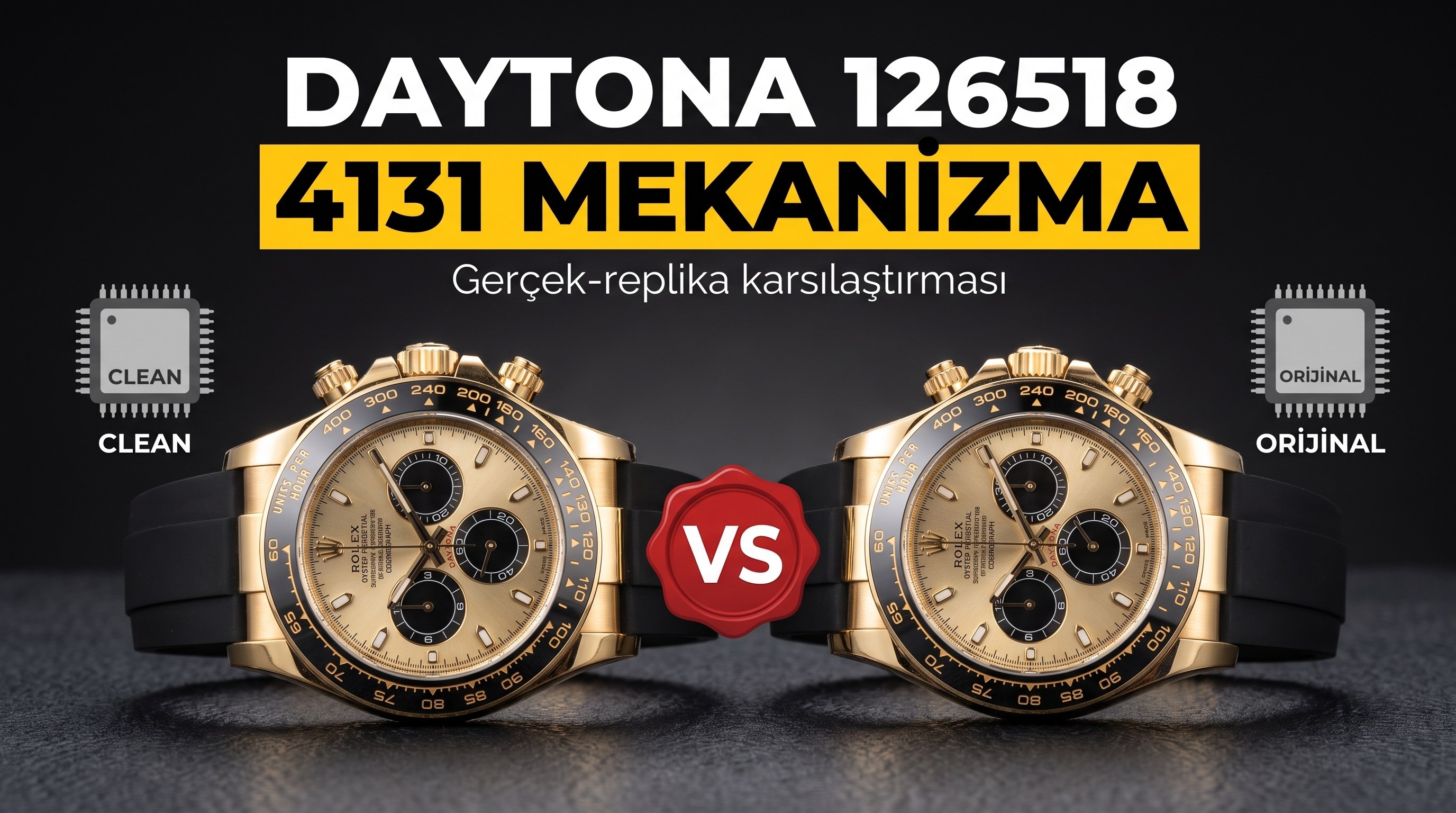 Gerçek-replika karşılaştırması: Clean Rolex Yu Wenle 126518 yeni 4131 mekanizma