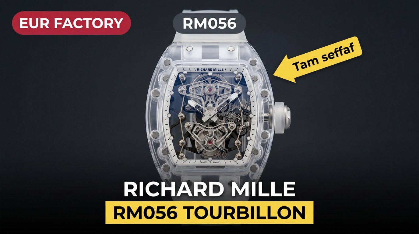 EUR Factory Richard Mille tam şeffaf tourbillon RM056 saat incelemesi