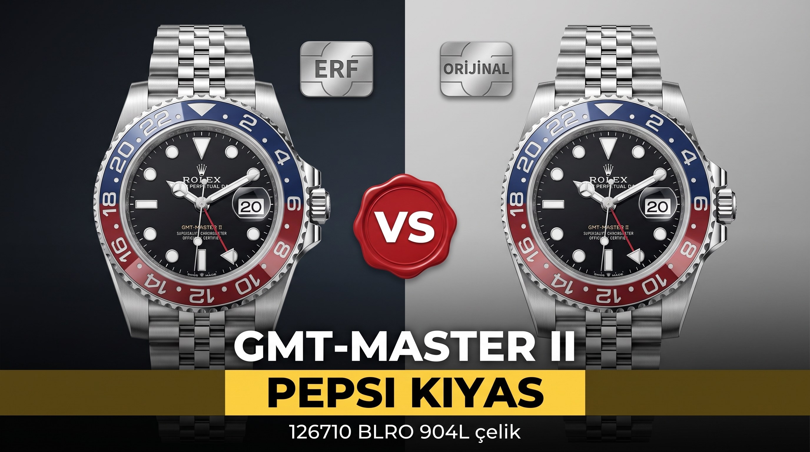 Vergleichsbewertung: Rolex GMT-Master II 126710 BLRO 904L Steel ERF