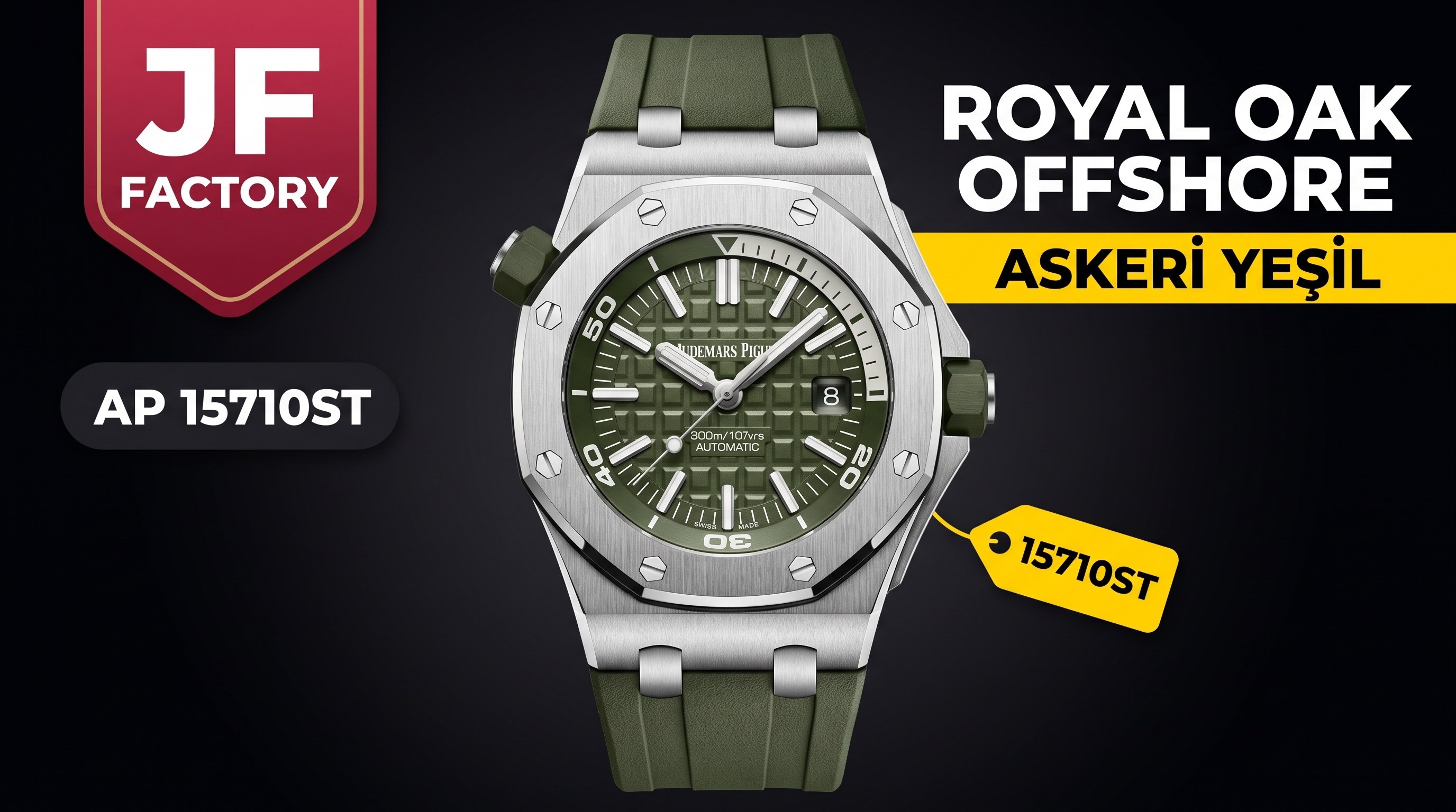 JF Factory Audemars Piguet AP15710ST Askeri Yeşil Royal Oak Offshore İnceleme