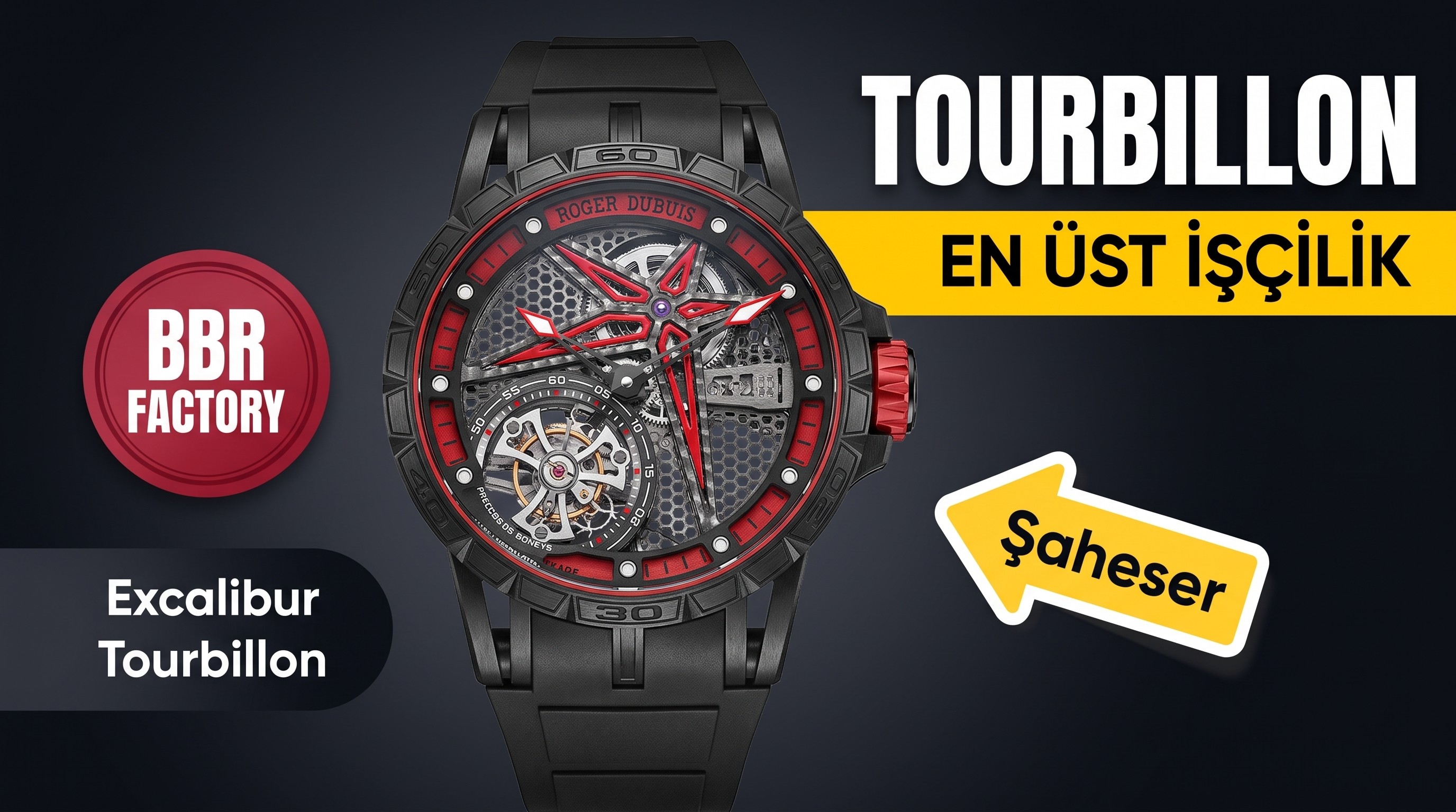 BBR Factory RD Roger Dubuis Excalibur Serisi RDDBEX0817 Tourbillon Kol Saati