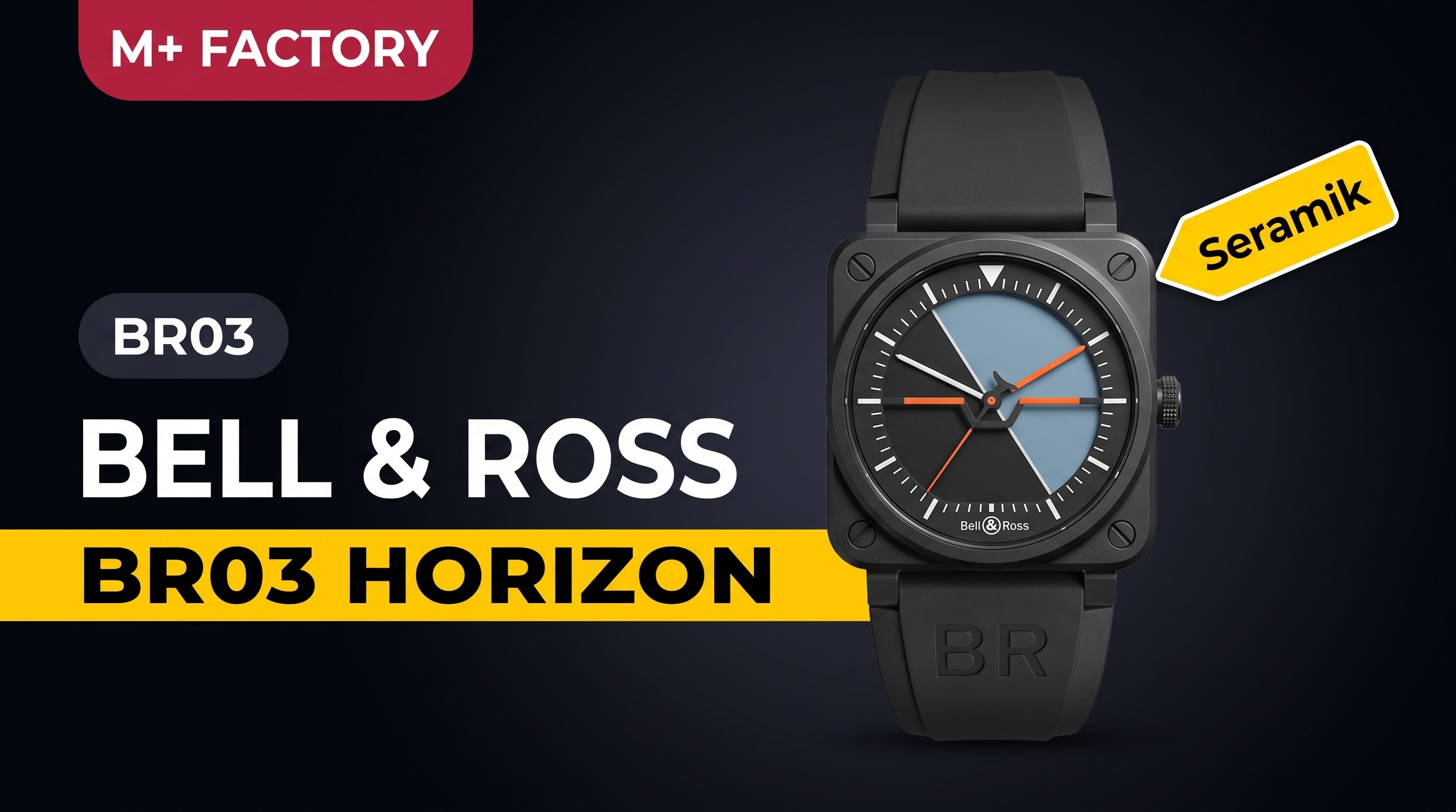 M+ Factory Replica Bell Ross BR03 Horizon Ceramic Watch