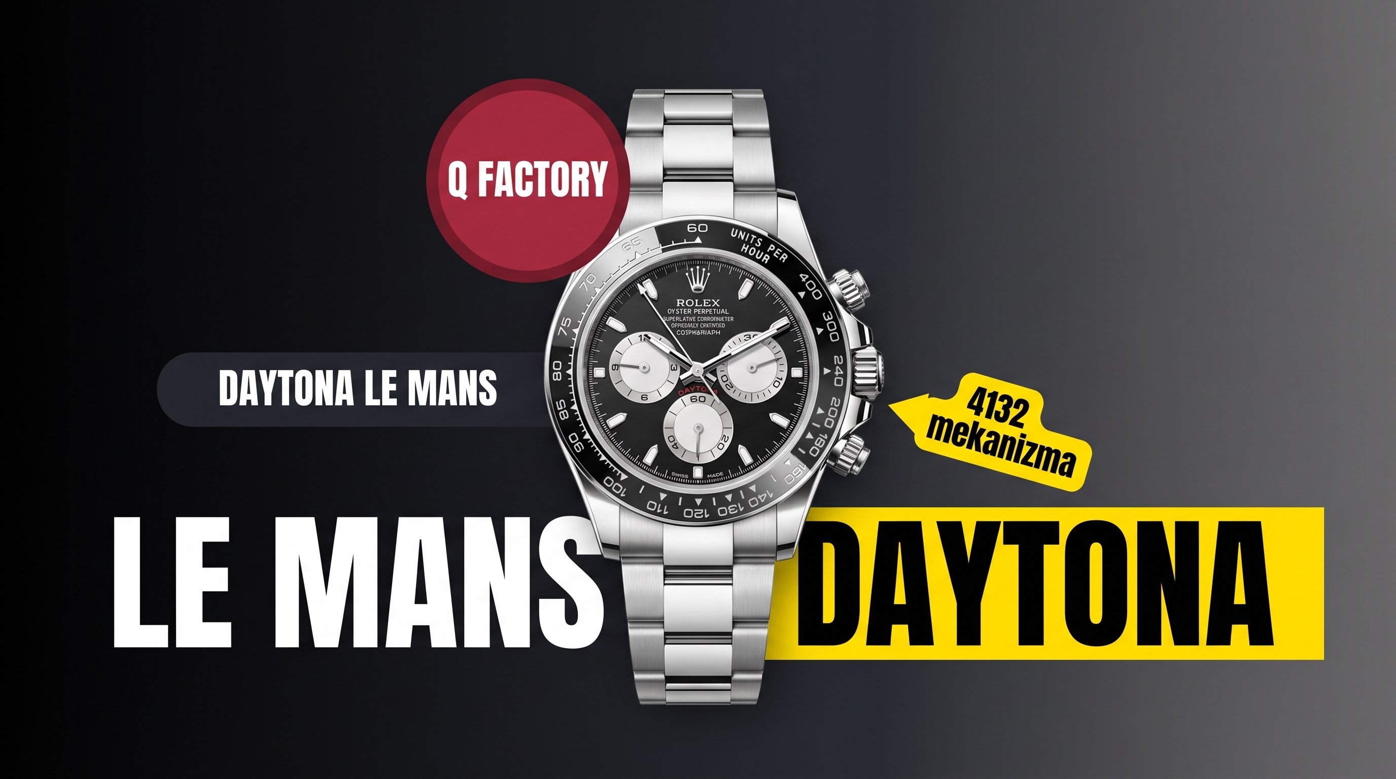 Q Factory 4132 Mekanizmalı Replika Rolex Daytona Le Mans