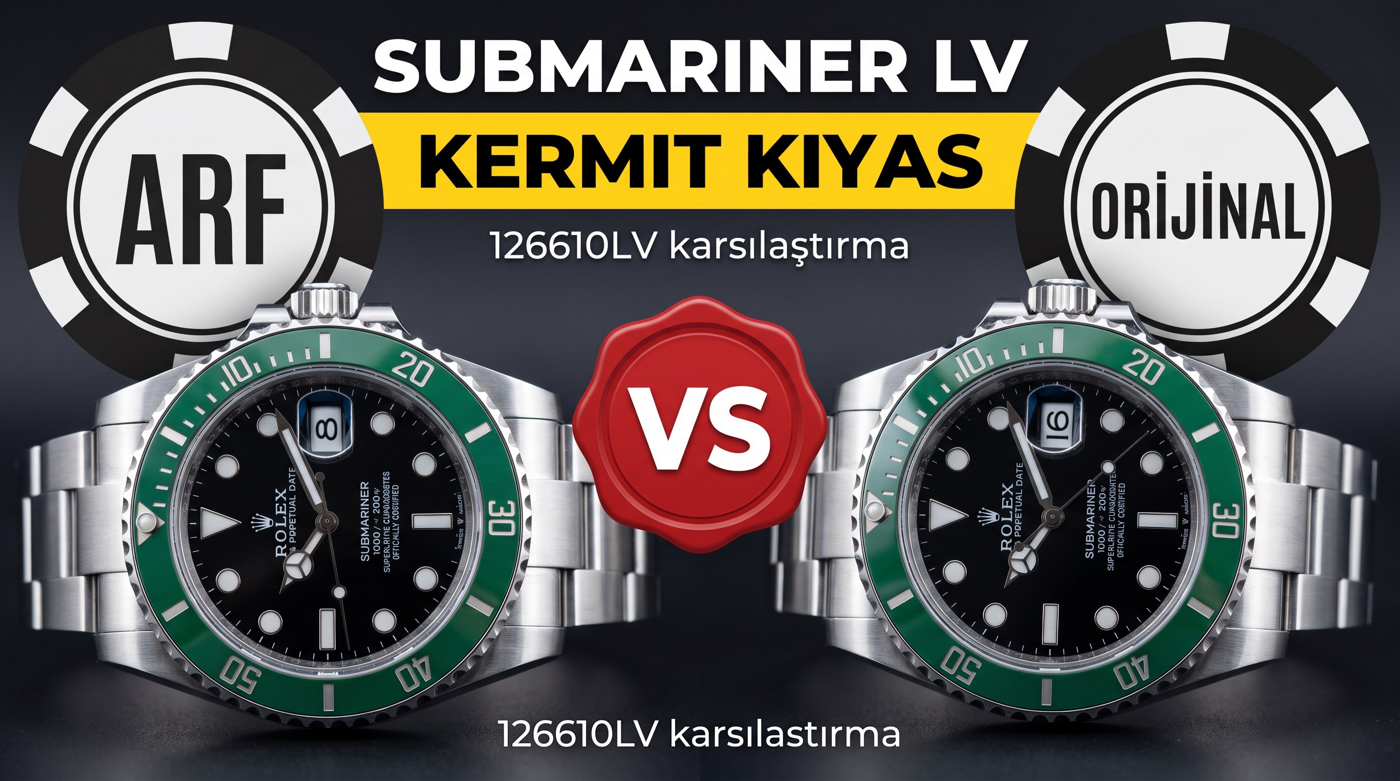 Karşılaştırmalı İnceleme: Rolex Submariner 41 mm 126610 LV Kermit ARF