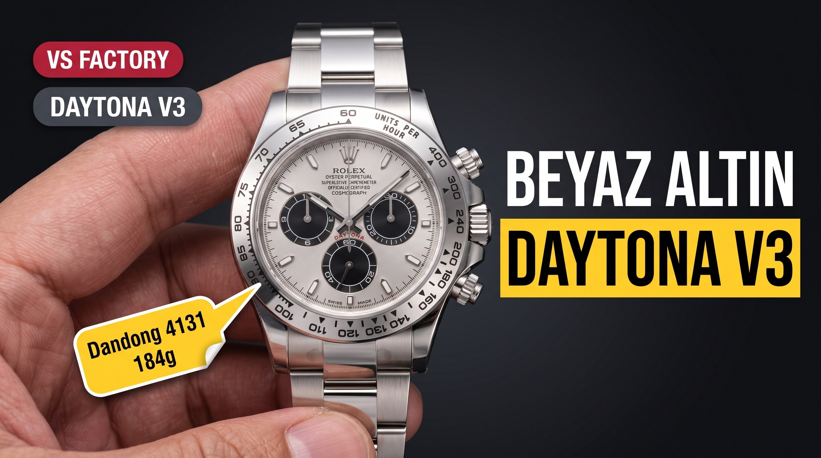 Kann die VS Factory Rolex Daytona v3 Edition aus Weißgold mit ihrem Dandong 4131-Uhrwerk und 184 g Gewicht die Clean schlagen?