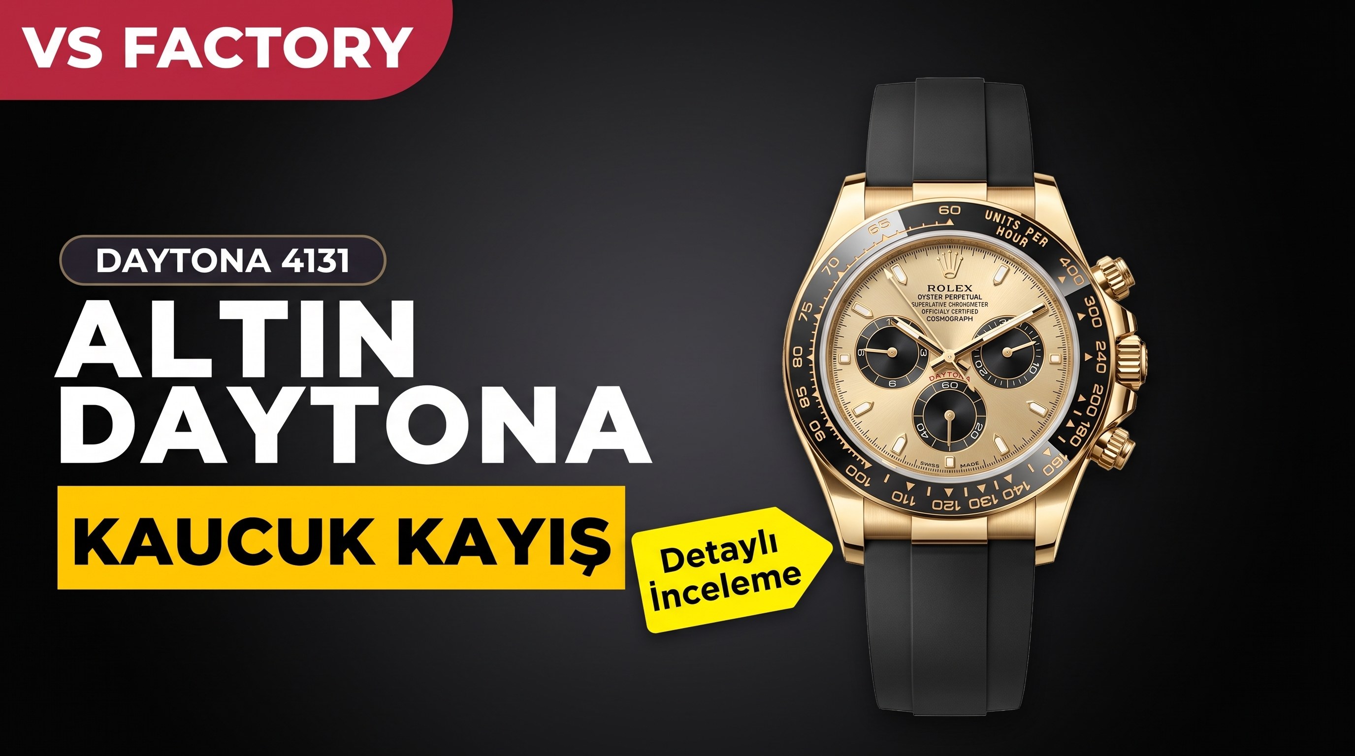 Vs Factory Rolex Altin Kaucuk Daytona 4131 Repli...