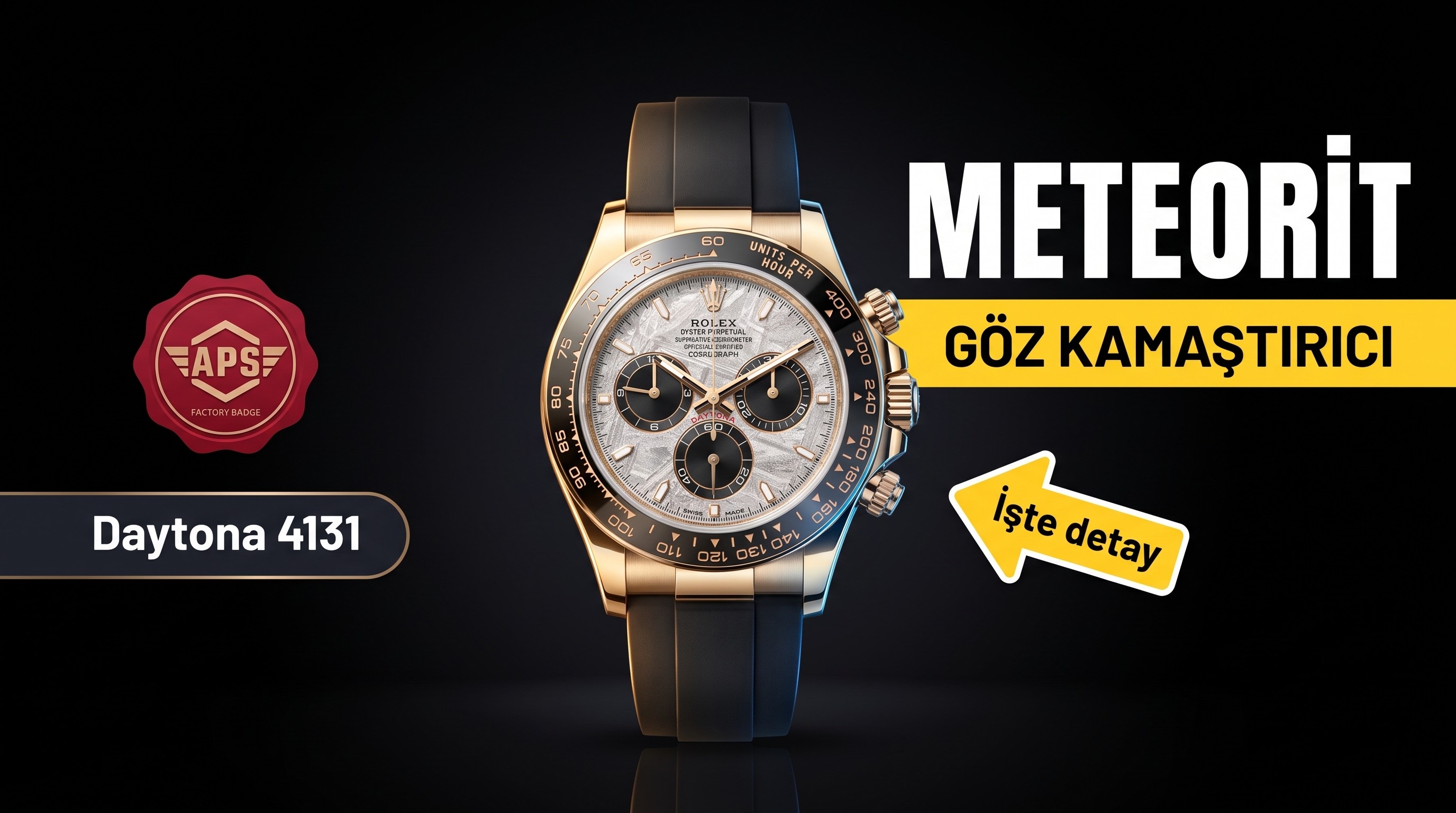 APS Yeni Ürün 4131 Meteorit Kadranlı Daytona