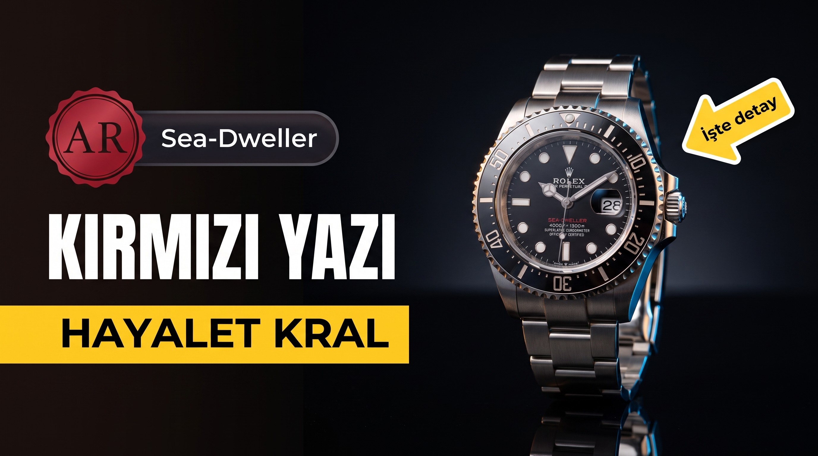 AR Factory Rolex kırmızı yazılı Sea-Dweller V3 versiyonu "tek kırmızı hayalet kral" 904L SEA-DWELLER 126600 Seagull 2824 mekanizmalı replika saat incelemesi