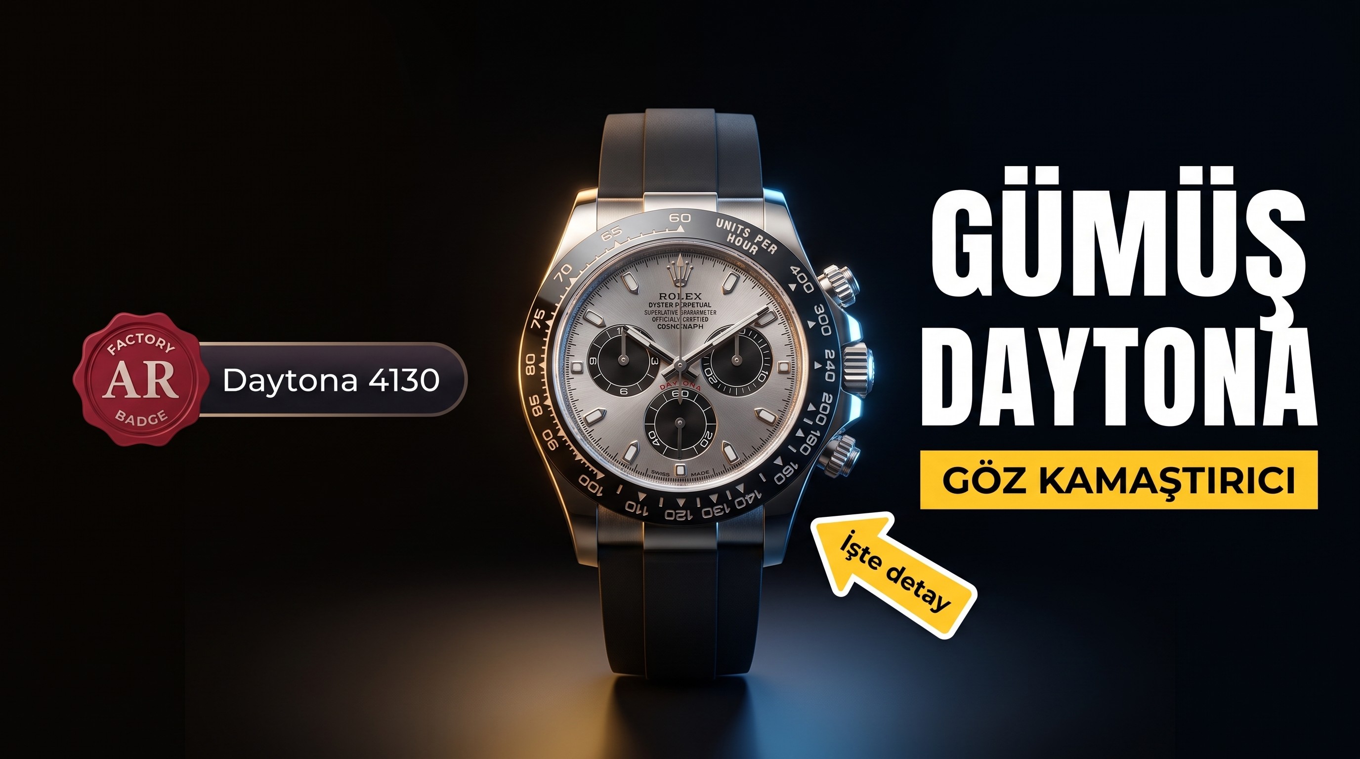 AR Factory 4130 Mekanizmalı Gümüş Gri Daytona Replika Rolex Yayınlandı