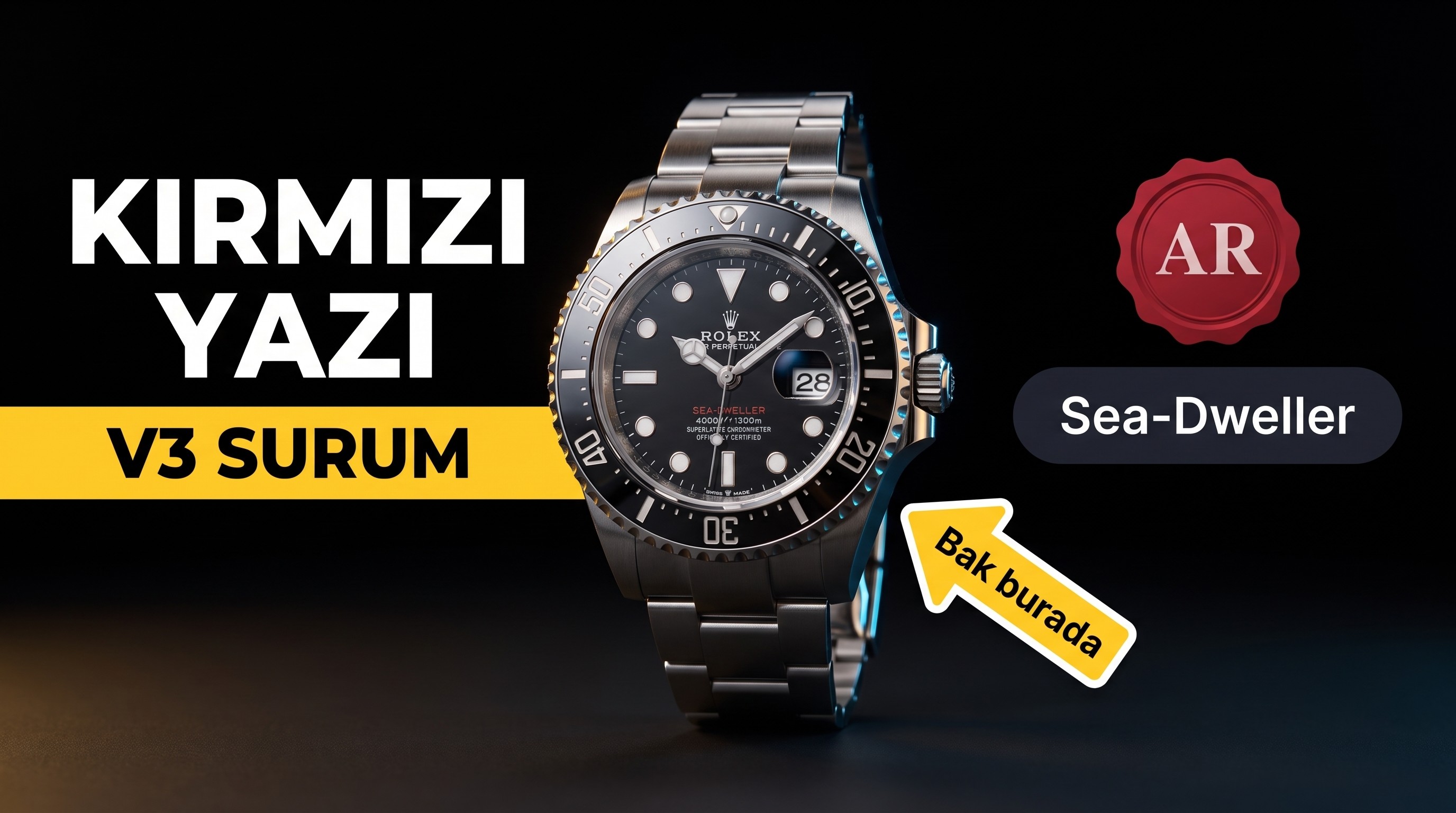 AR Factory Rolex Sea-Dweller Tek Kırmızı Yazılı V3 Versiyonu İlk Bakışta Yine Belli Olur mu?