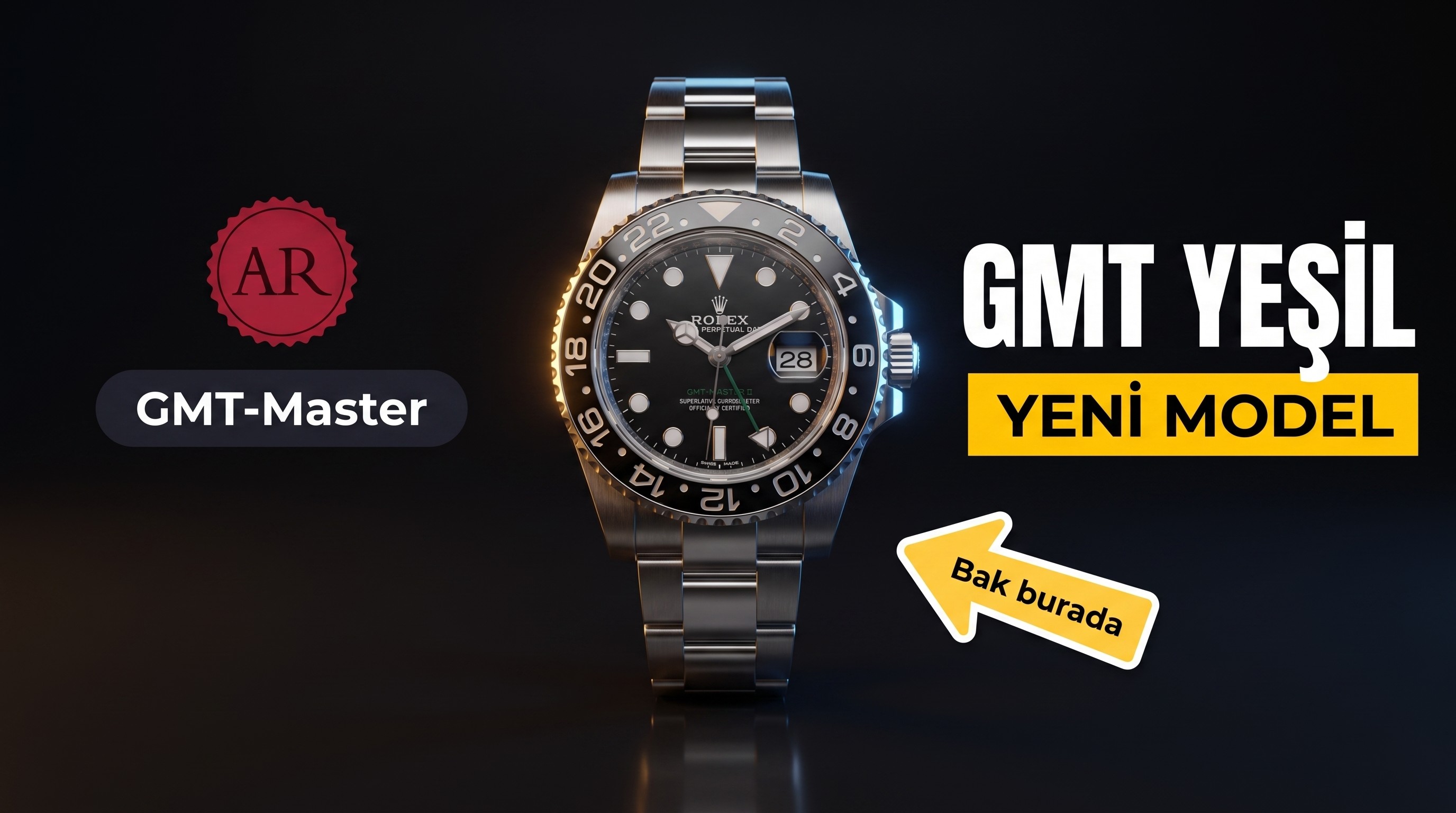 AR Factory Rolex GMT Yeşil İbre Tam Siyah Bezel Yeni Model İncelemesi
