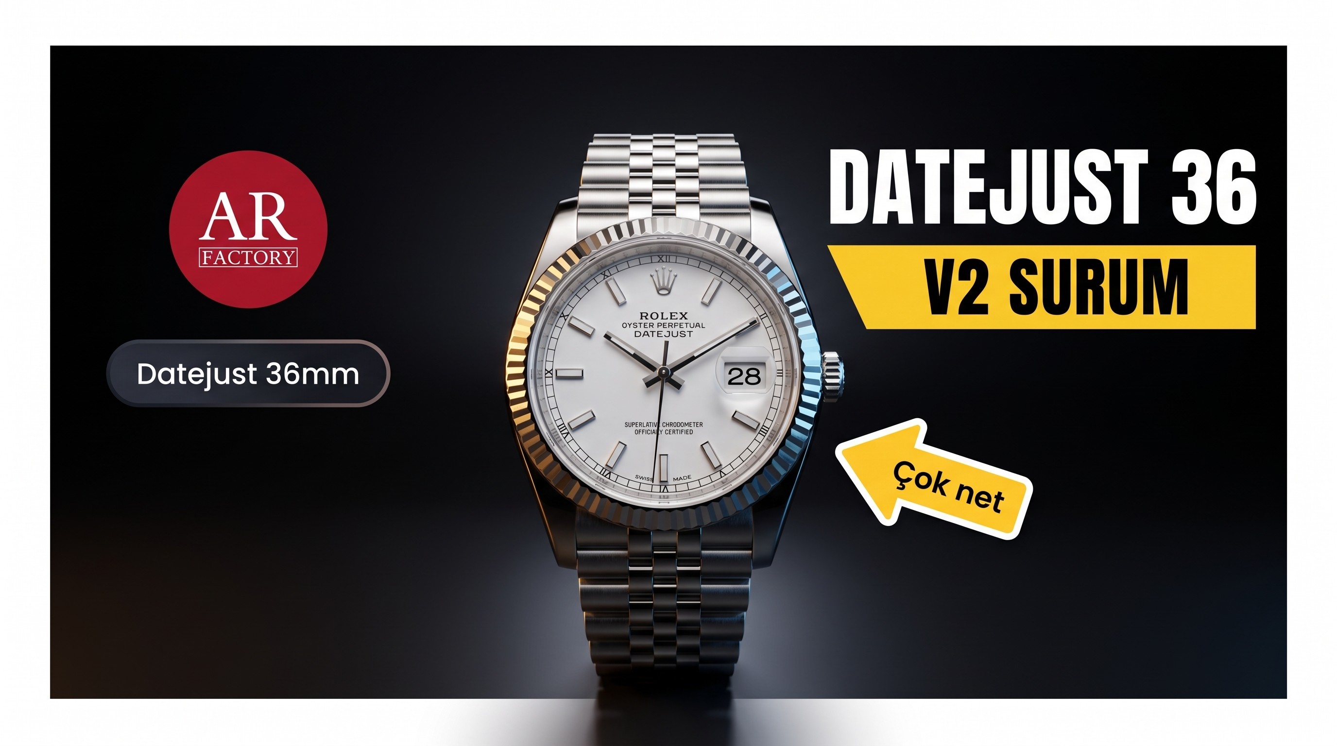 AR Factory V2 sürümü Rolex Datejust 36 mm 904 çelik dişli bezel replika saat incelemesi