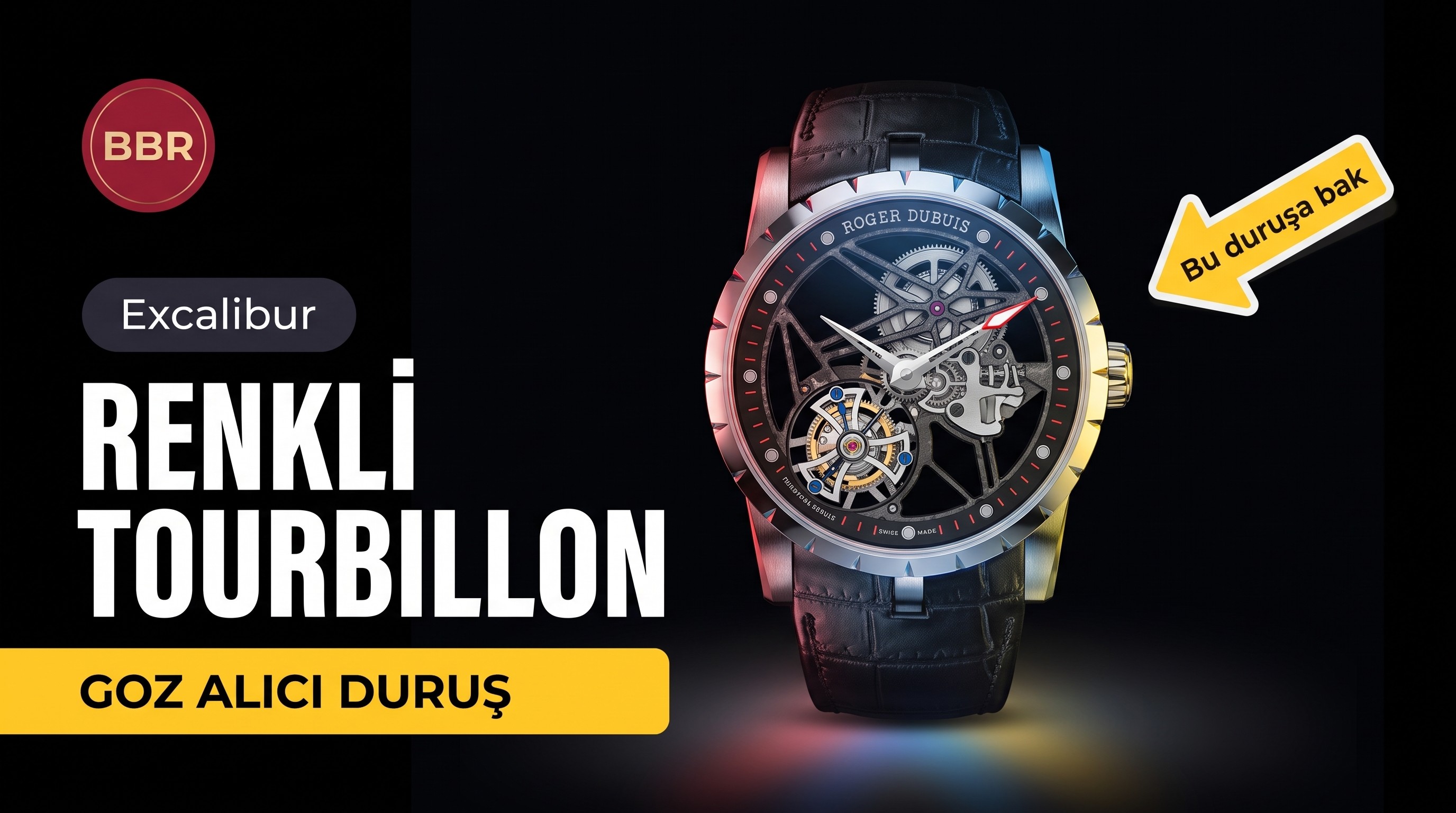 BBR Factory Roger Dubuis Renkli Tourbillon RDDBEX0393 Süper Saat