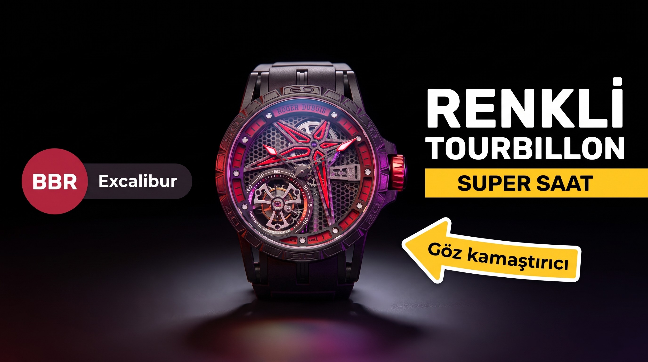 BBR Factory Roger Dubuis renkli tourbillon RDDBEX0393 super saat