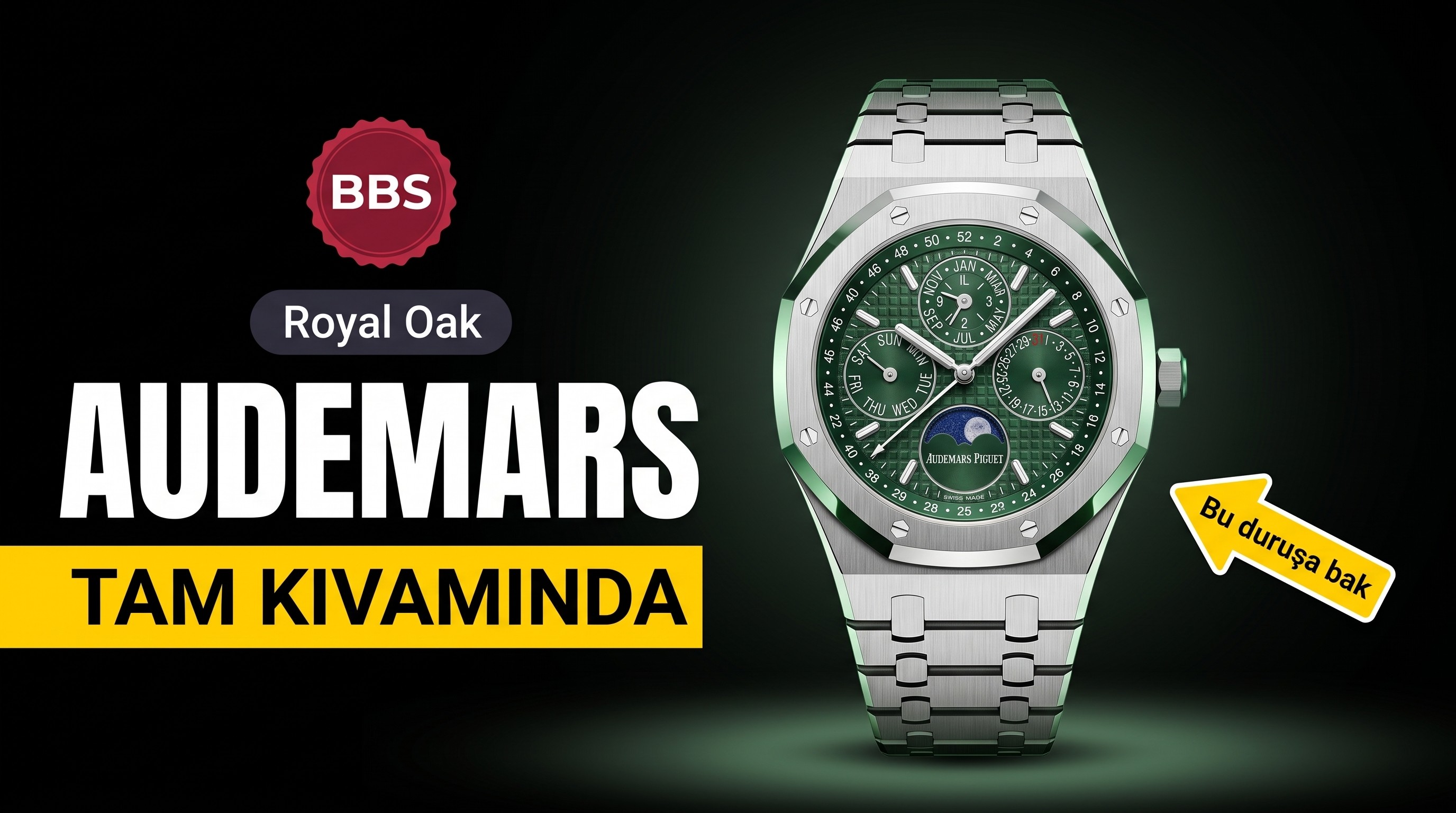 BBS Audemars Piguet Royal Oak Serisi, Karmaşık Fonksiyonlu Ebedi Takvim Kol Saati - Ön Görünüm ve Kasa Tasarımı