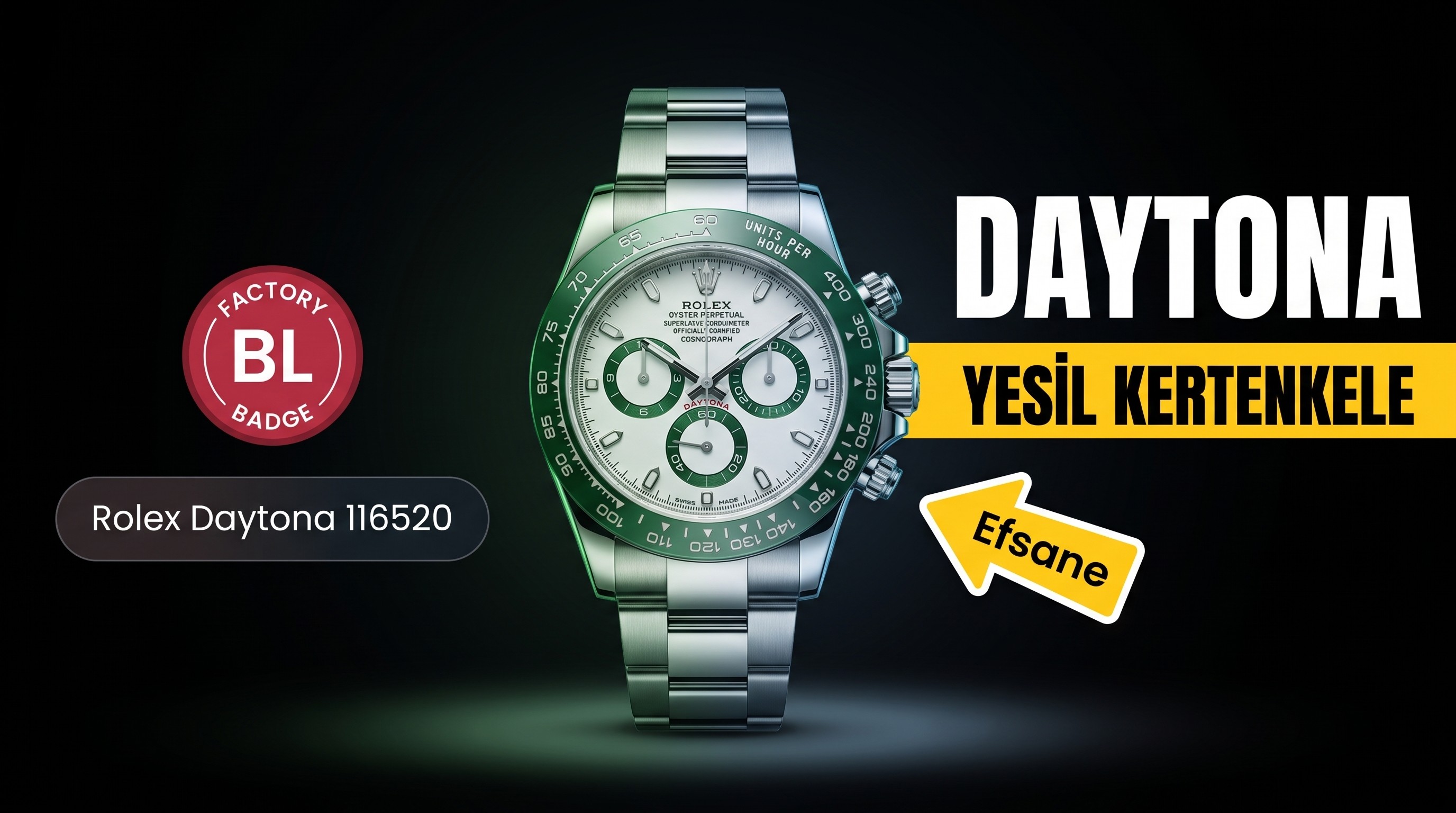 BL Factory Replika Rolex Daytona 116520LV – Yağmur Ormanındaki Yeşil Kertenkele