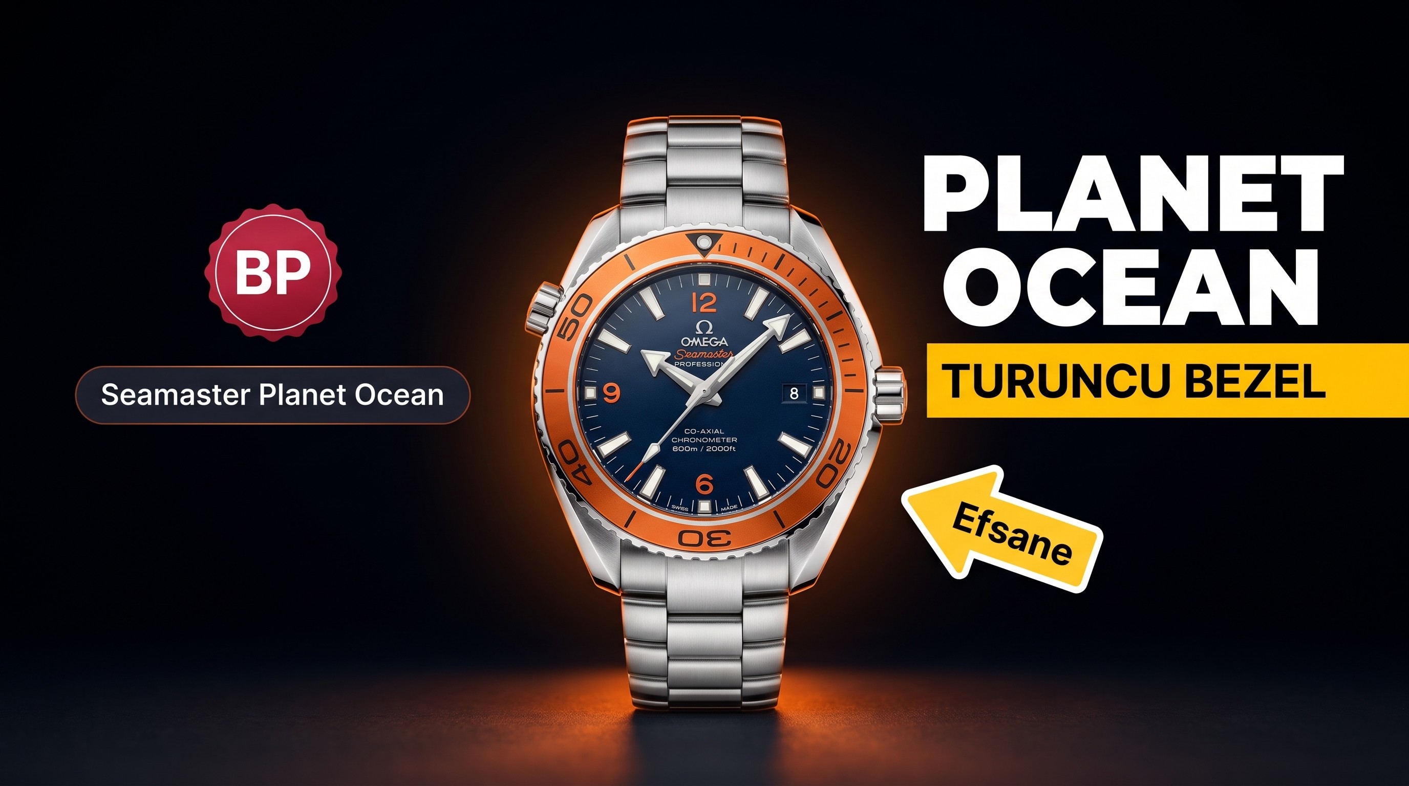 BP Factory Üretimi Replika Omega Seamaster Planet Ocean Turuncu Saat