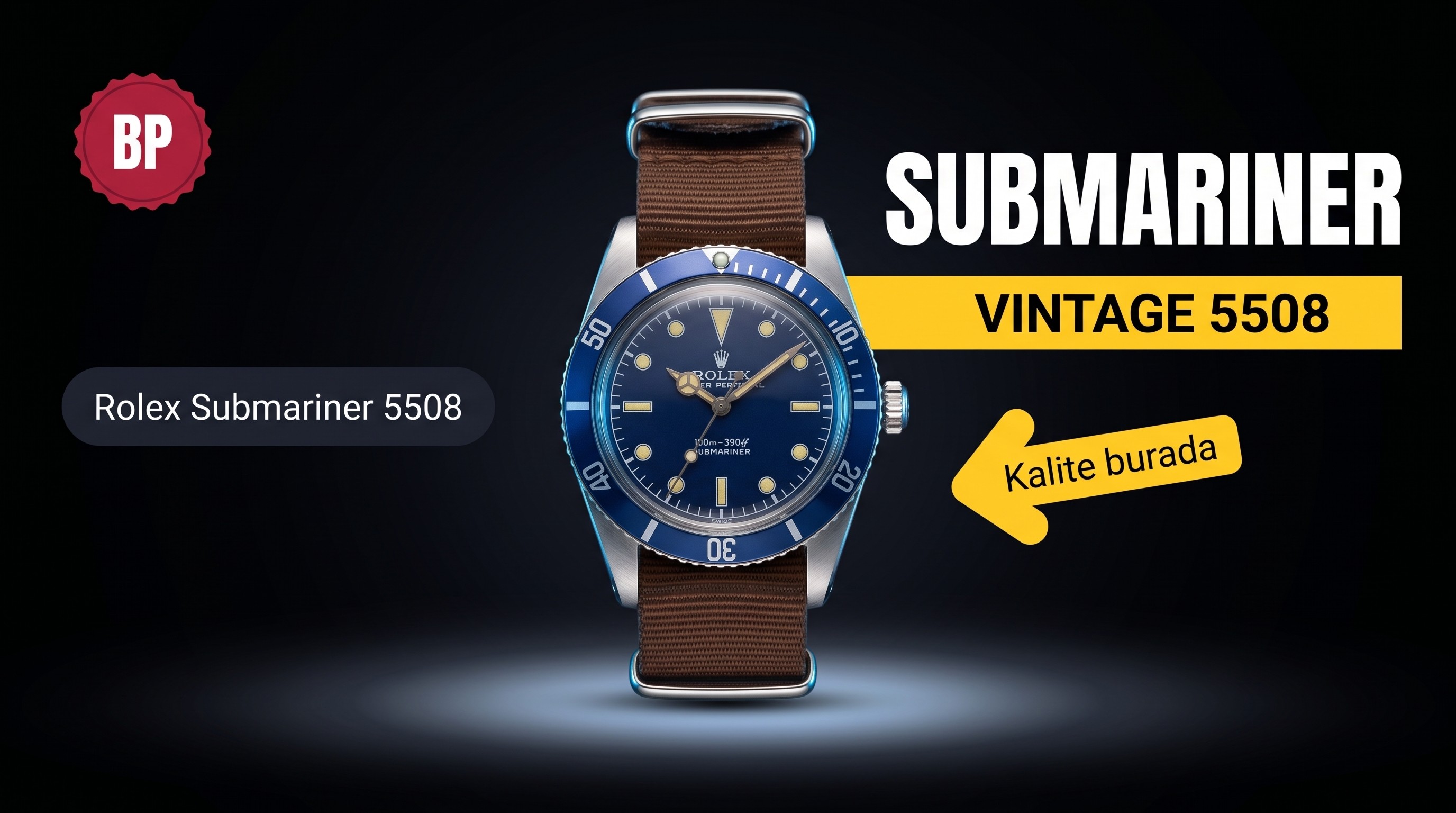 BP Factory Yayınlandı: Replika Vintage Rolex 5508 Blue Submariner
