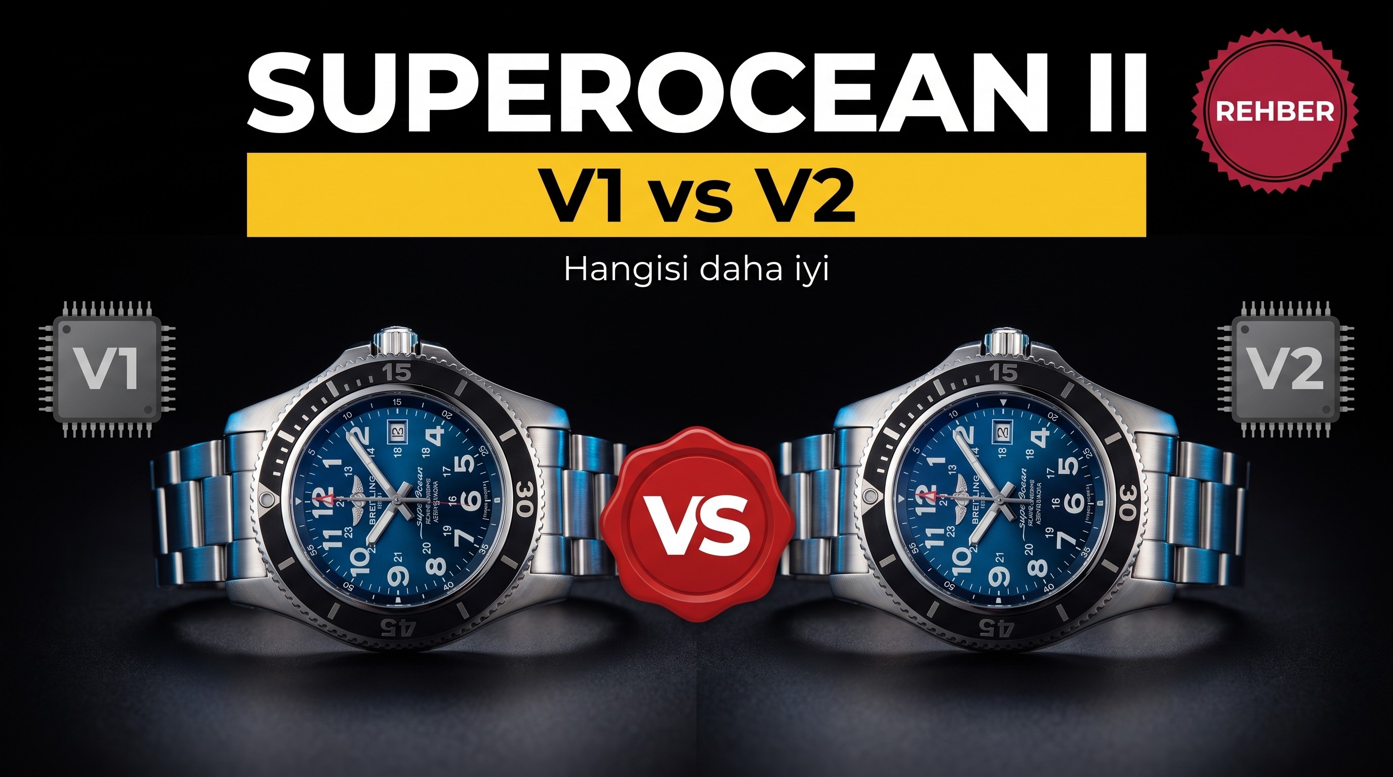 Breitling Superocean II Serisi Saat V1 V2 Karşılaştırması