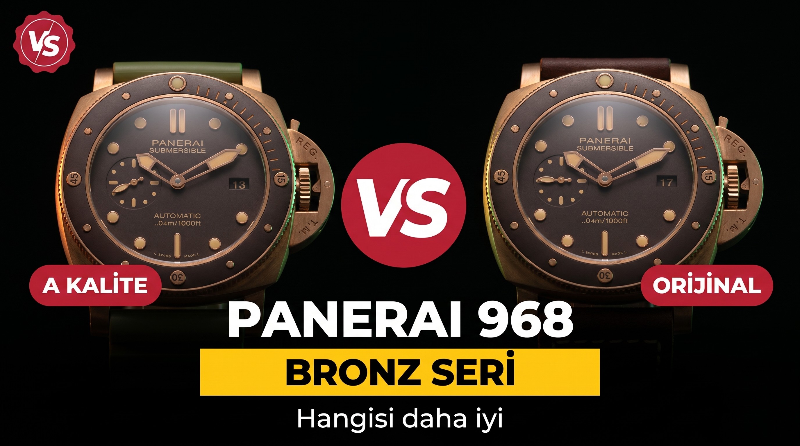 Bronza Yeni Bir Uye vs Factory Panerai 968 Saat...