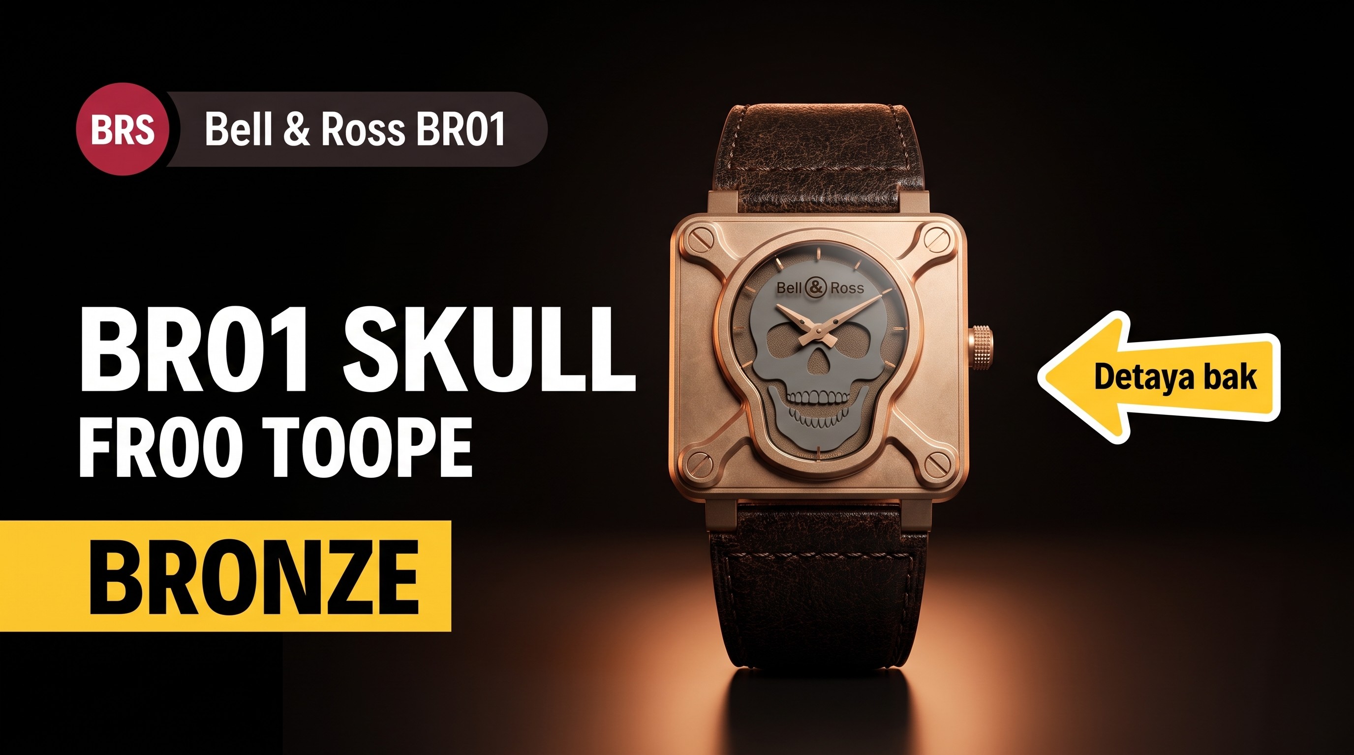 BRS Factory Replika Bell Ross BR01 Skull Bronze Saat