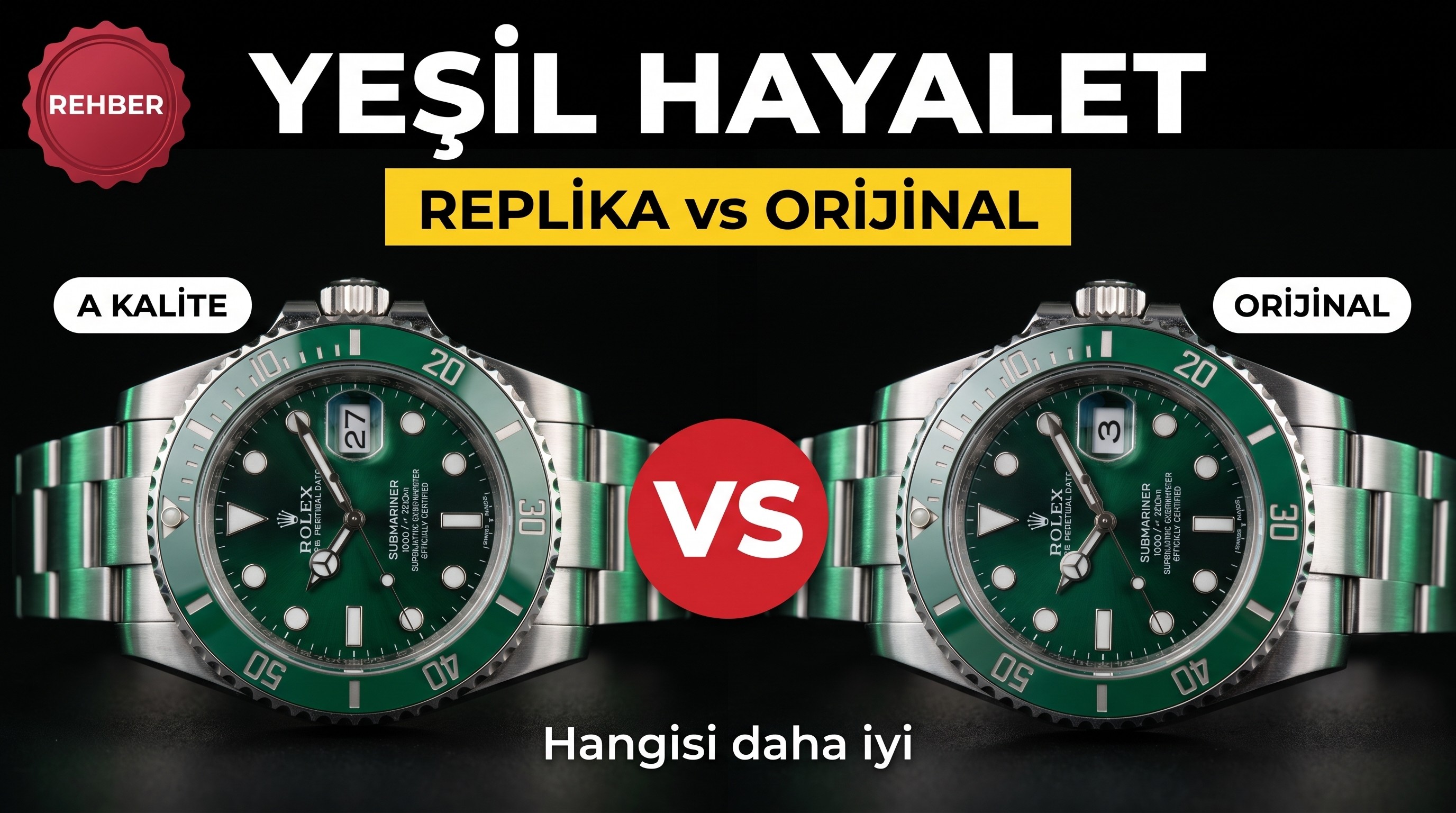 Büyük fabrikalara meydan okuyor: NAIL Rolex Yeşil Su Hayaleti 904 çelik saat gerçek-replika karşılaştırması ve orijinal incelemesi