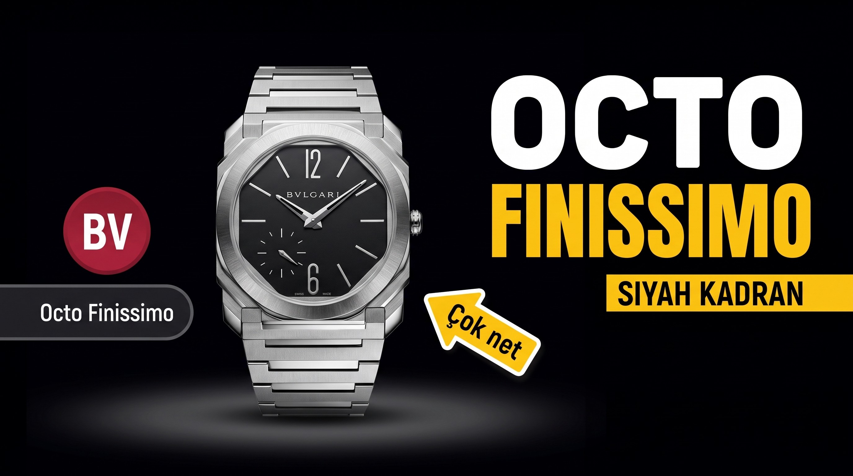 BV Factory Bvlgari Octo Finissimo serisi (siyah kadran) ultra ince kol saati incelemesi