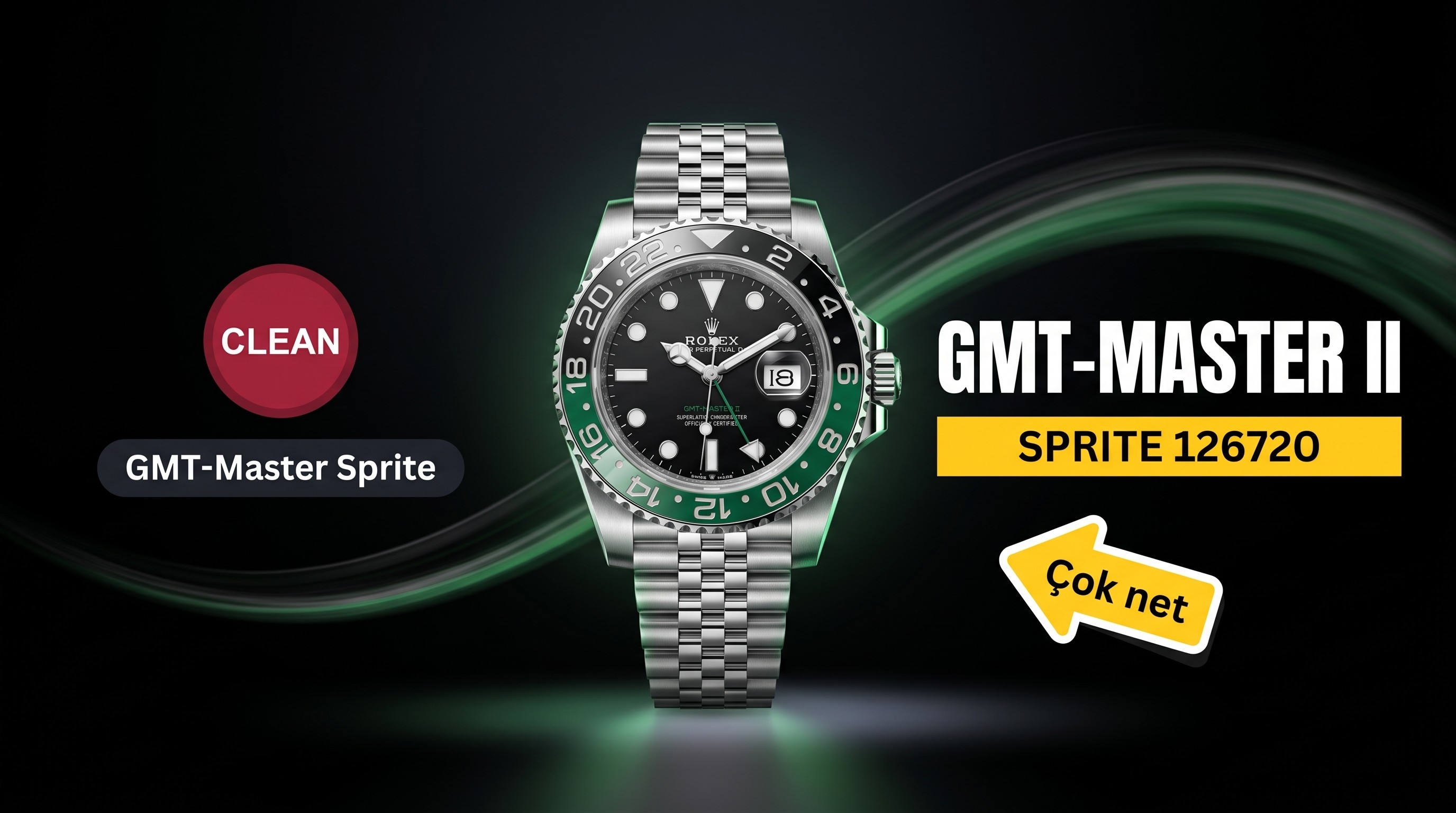 Clean factory Rolex GMT-Master II Sprite artık satışta