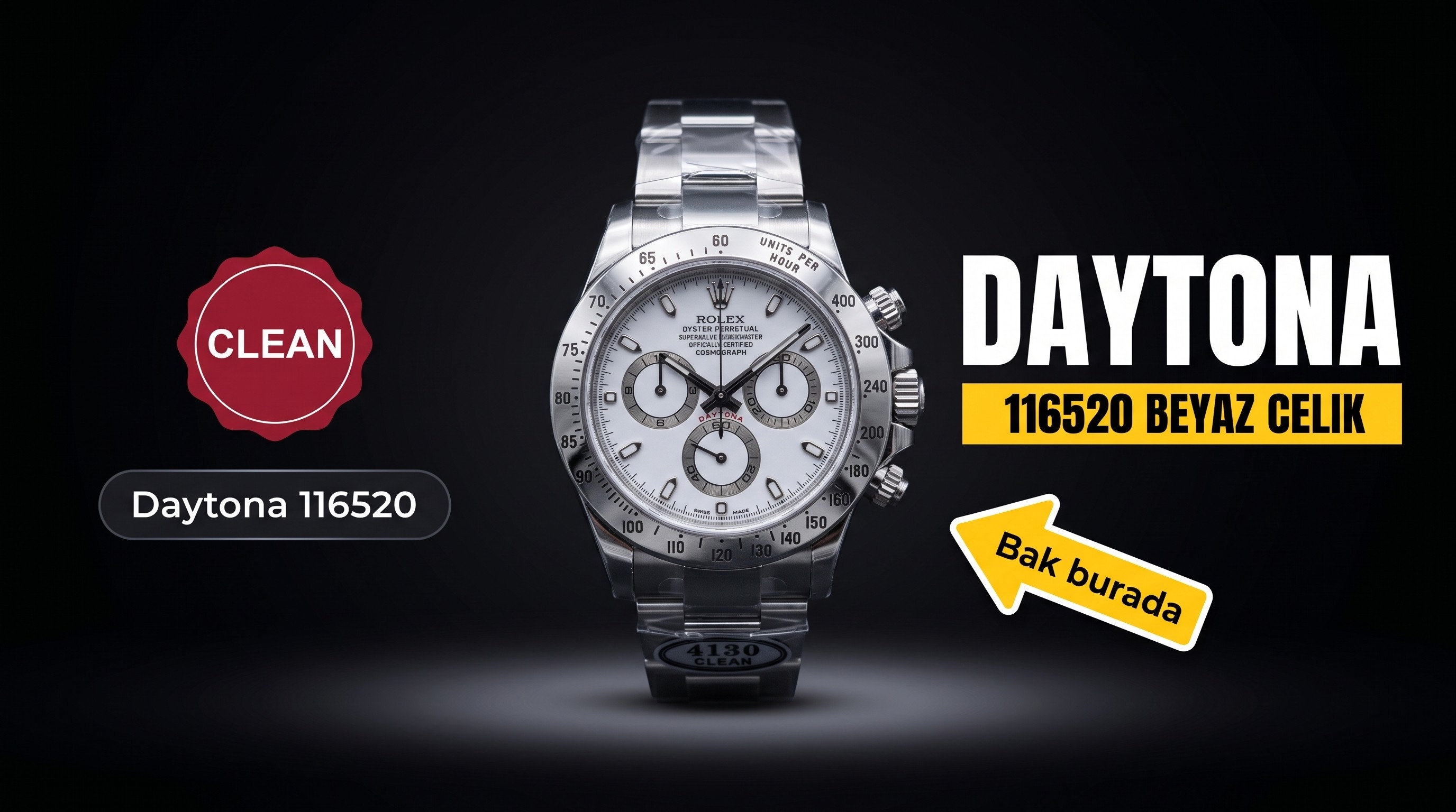 Clean Rolex Cosmograph Daytona 116520 (beyaz çelik): Yeni başlayanlar nasıl seçim yapmalı?