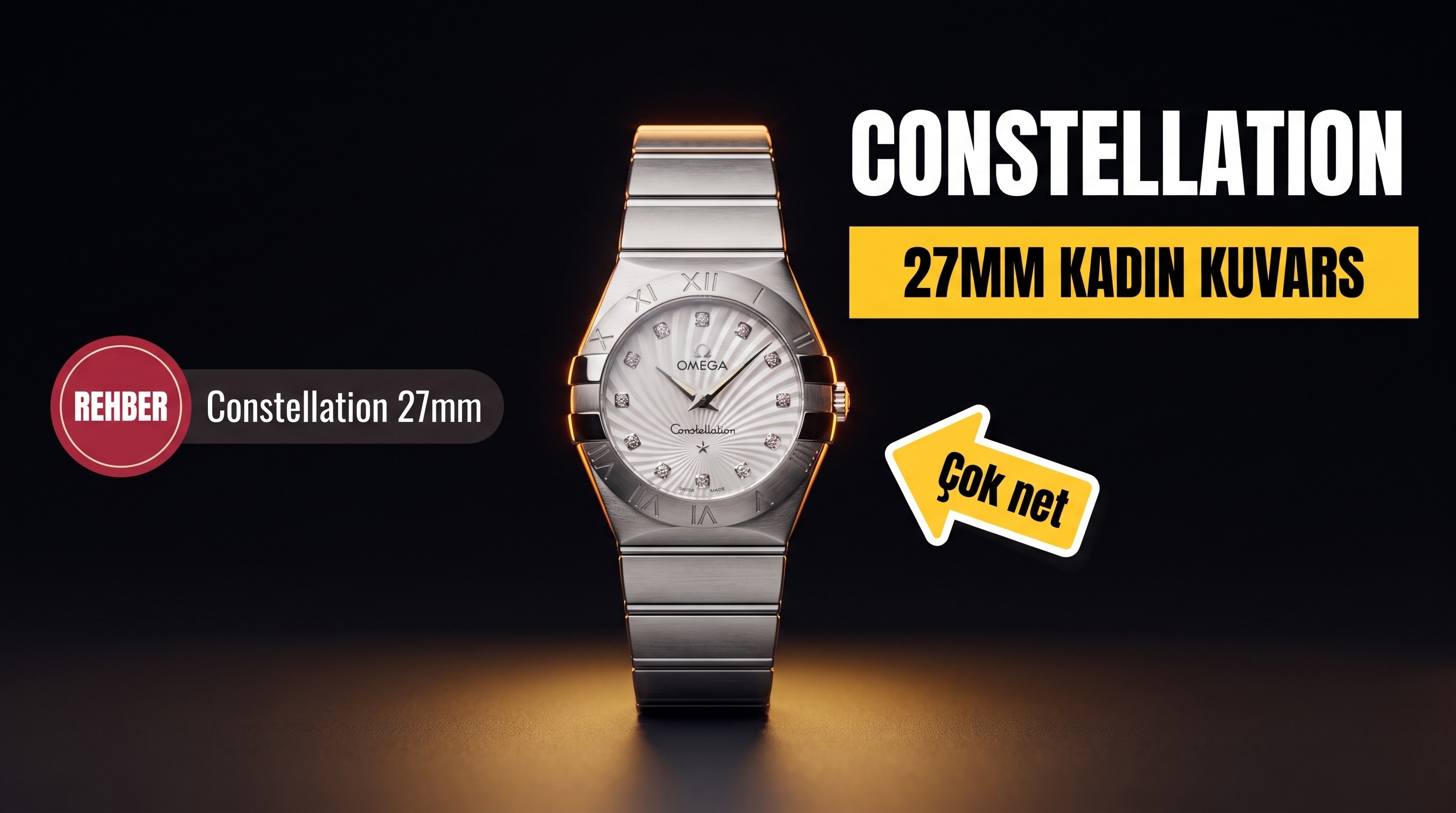 En Güncel 3S (SSS) Fabrikası Omega Constellation Orijinal Mekanizma 27 MM Kuvars Kadın Replika Saat Gerçek-Replika Karşılaştırması ve Orijinal İnceleme