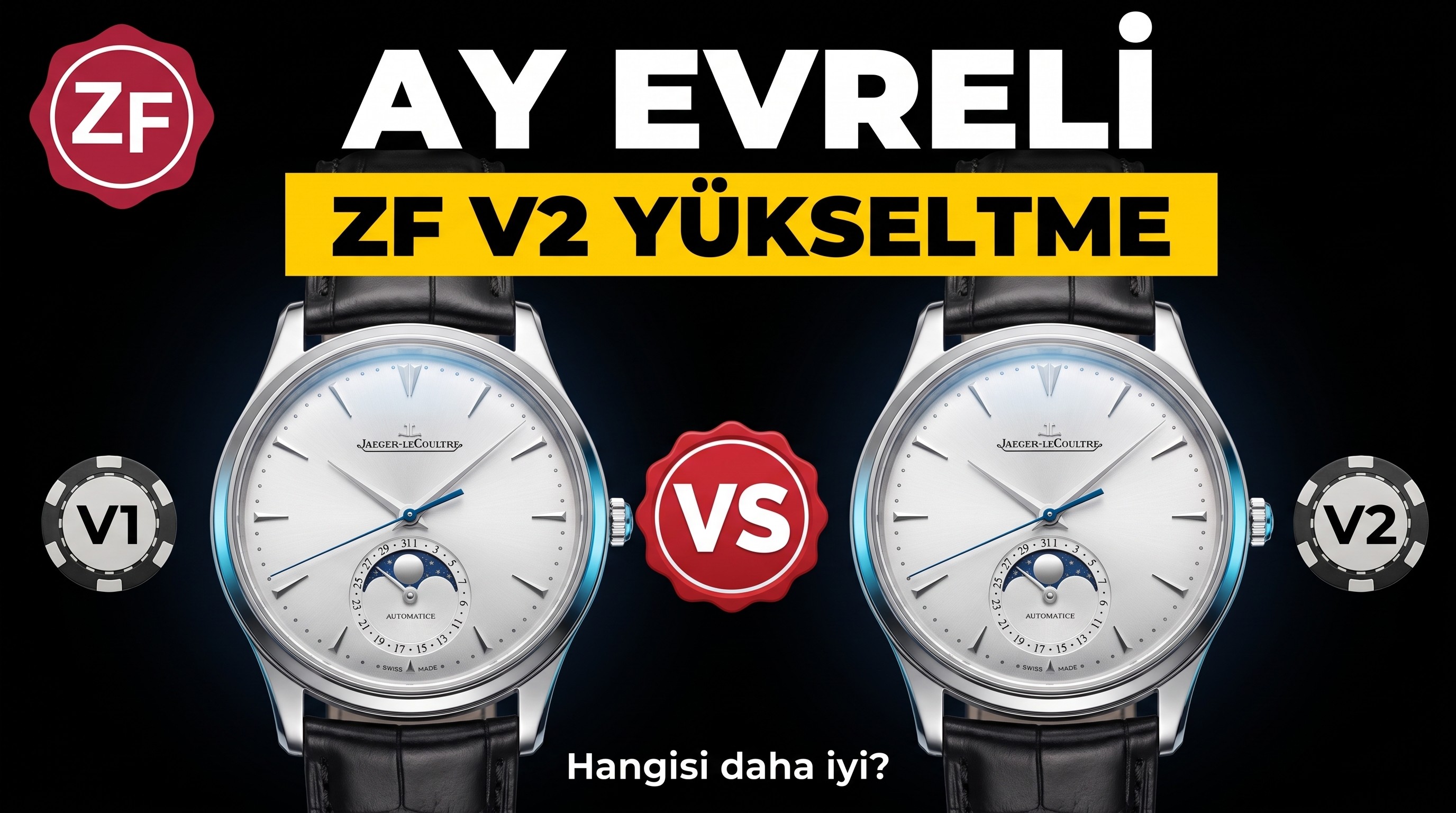 En iyi Jaeger-LeCoultre ay evreli hangisi? ZF Factory yükseltilmiş V2 tek parça 925 mekanizmasıyla GF'nin yerini alabilir mi?
