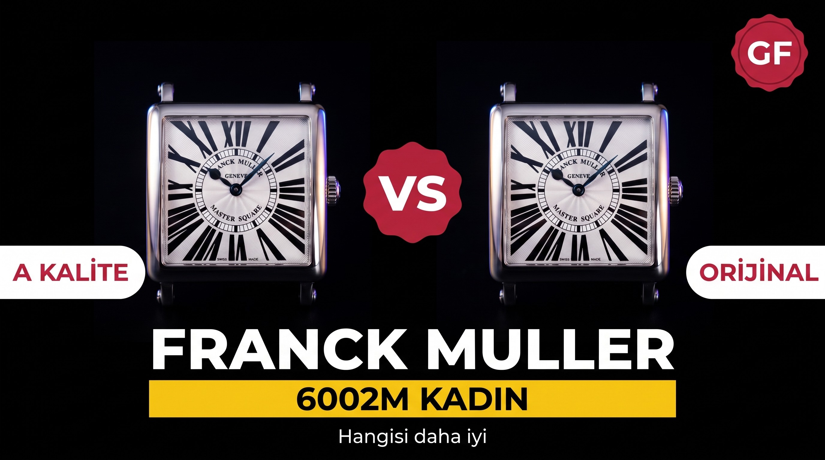 En iyi kadın saati: GF Franck Muller 6002M QZ kadın kuvars kol saati orijinal karşılaştırması
