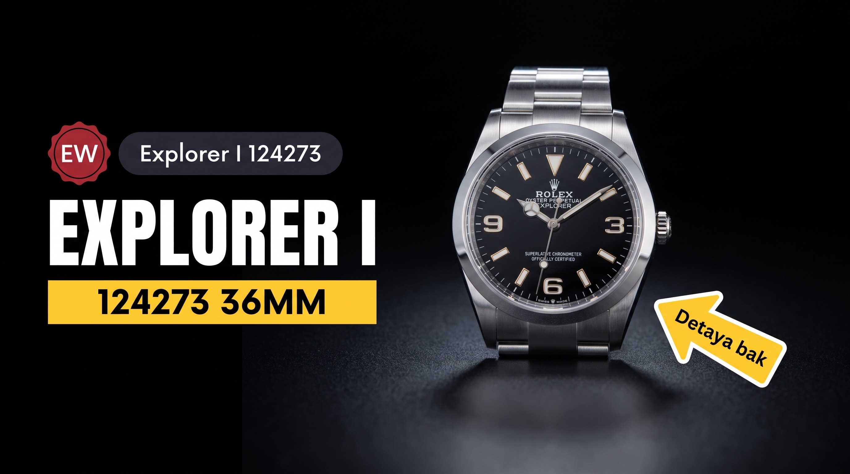 EW Factory Replika Rolex Explorer I 36 mm 124273, 3230 Mekanizmalı