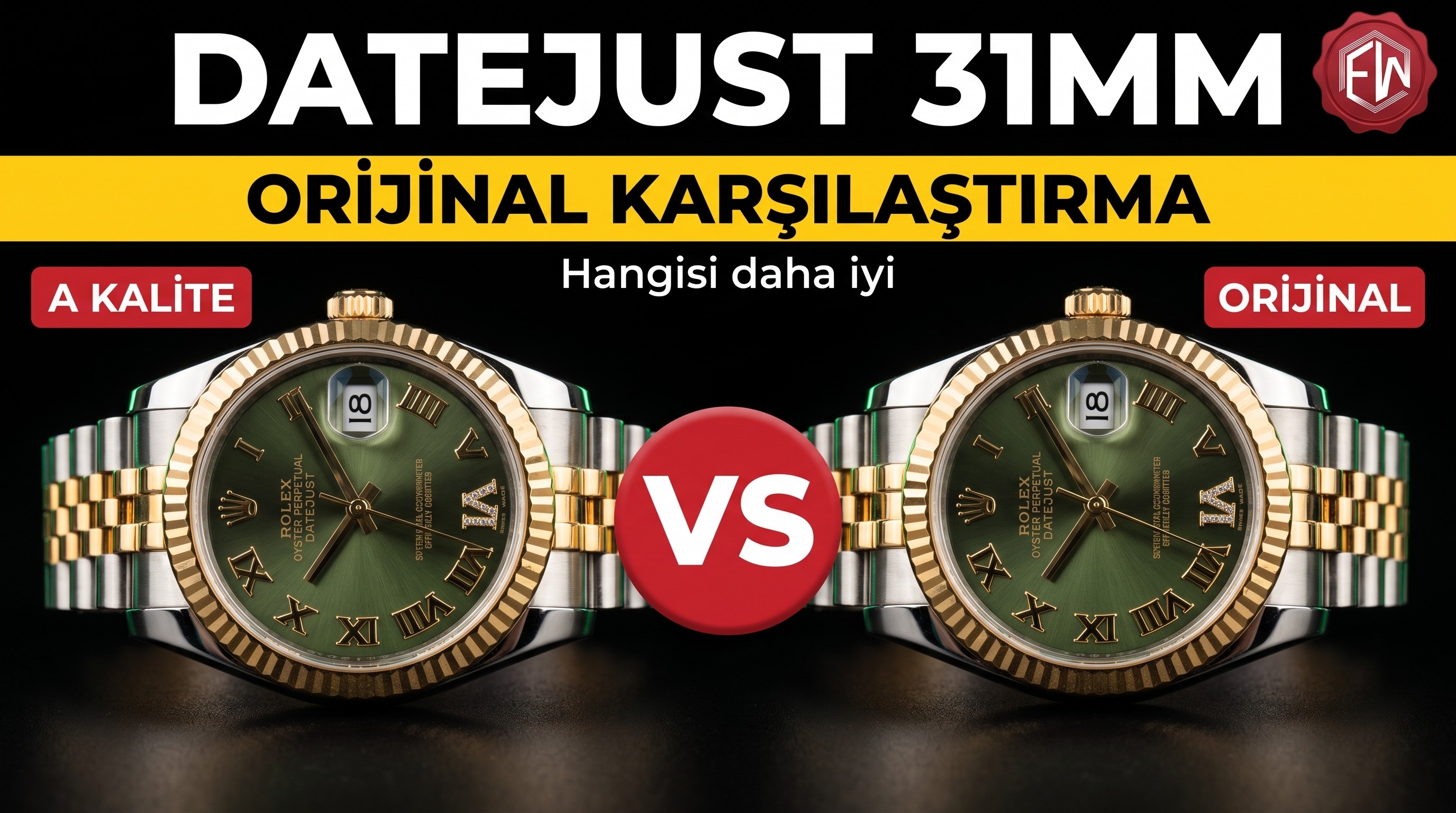 EW Factory Rolex Oyster Perpetual Datejust 31 mm - Orijinalle Karşılaştırma