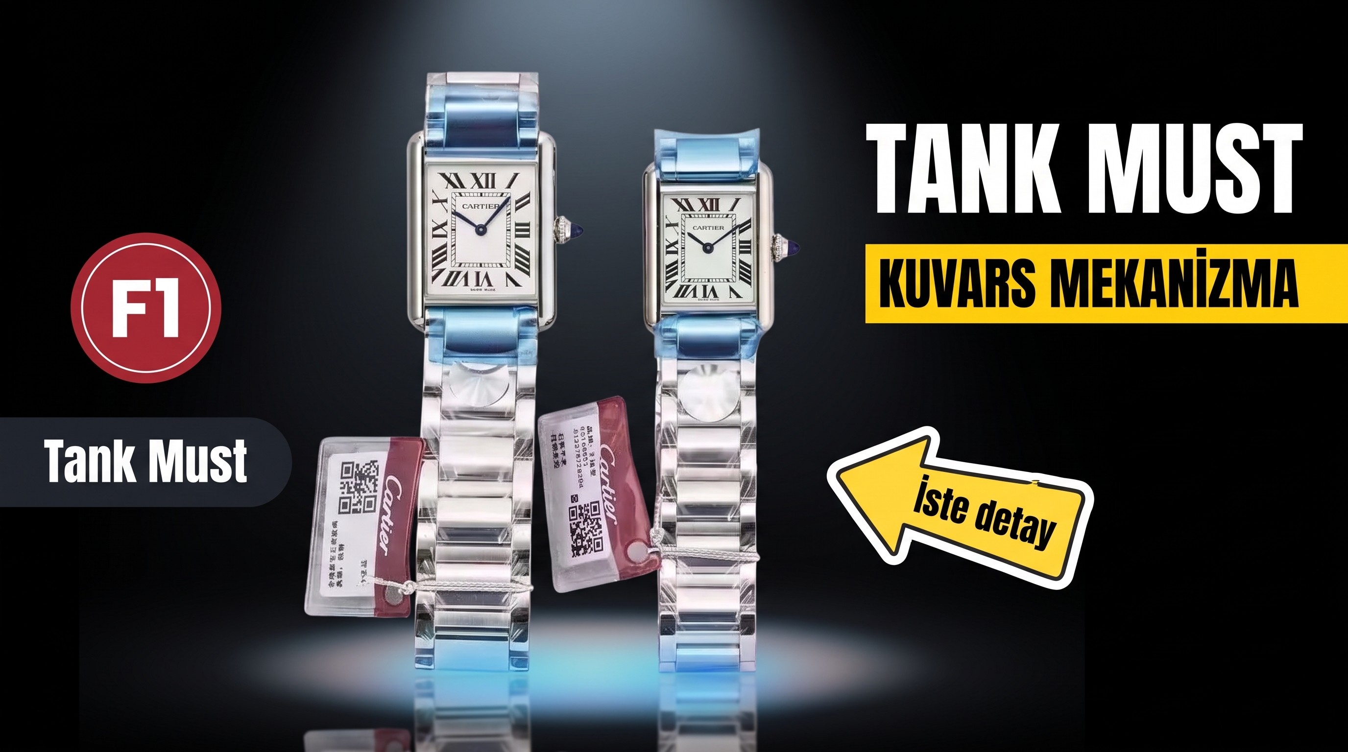 F1 Factory Cartier Tank MUST de Cartier kuvars mekanizma