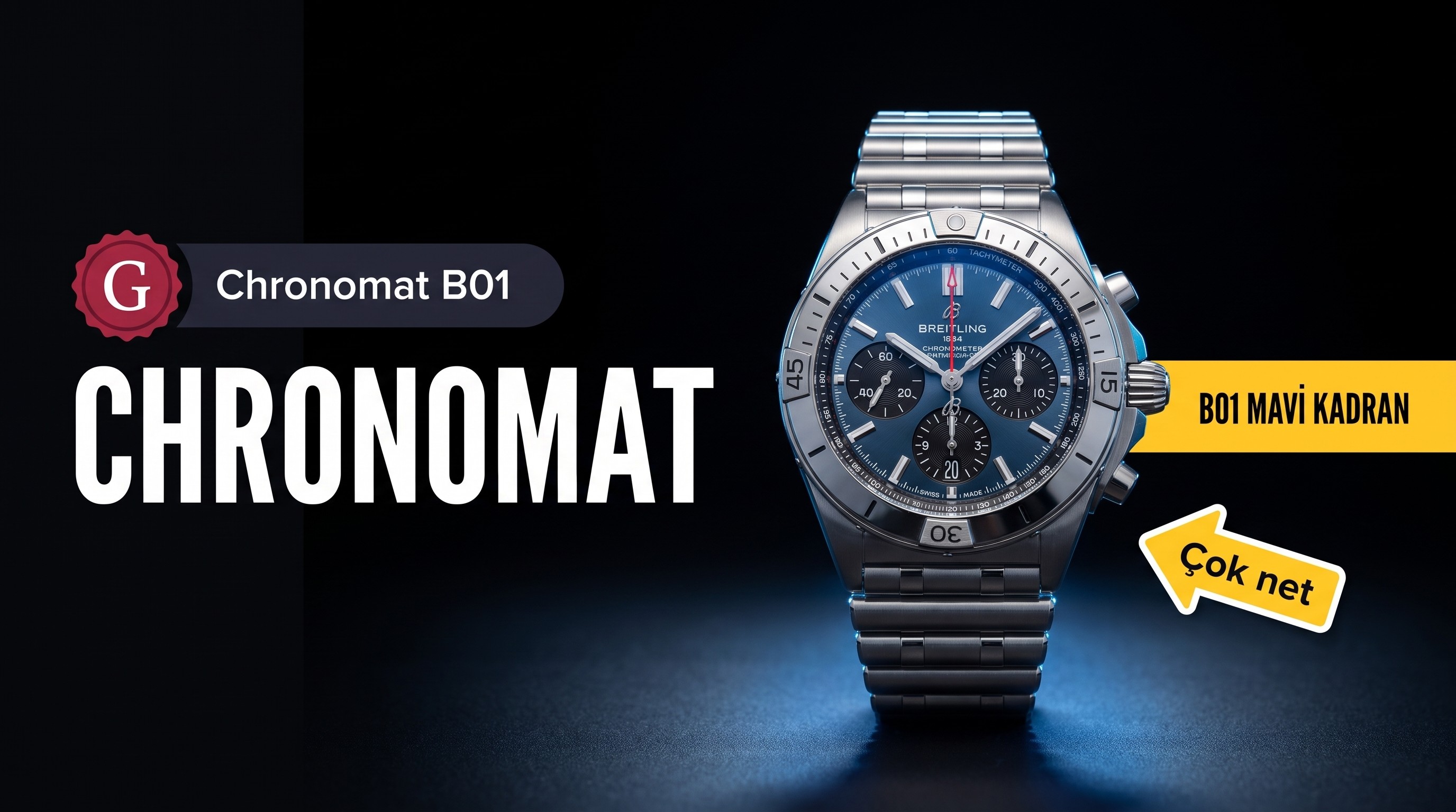 G Factory Replica Breitling Chronomat B01 Mavi Kadran 7750 Mekanizmalı