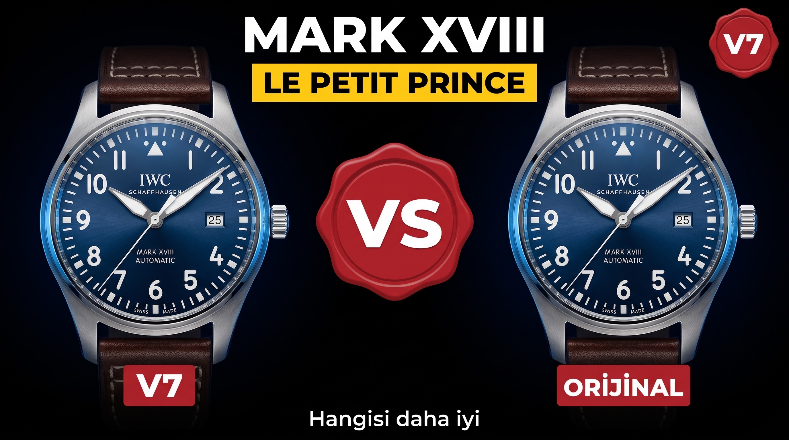 Gerçek-replika karşılaştırmalı inceleme: V7 Factory IWC Mark XVIII Le Petit Prince iw327004 V2 sürümü, orijinal İsviçre ETA2892 mekanizmasında hangi noktalar geliştirildi?