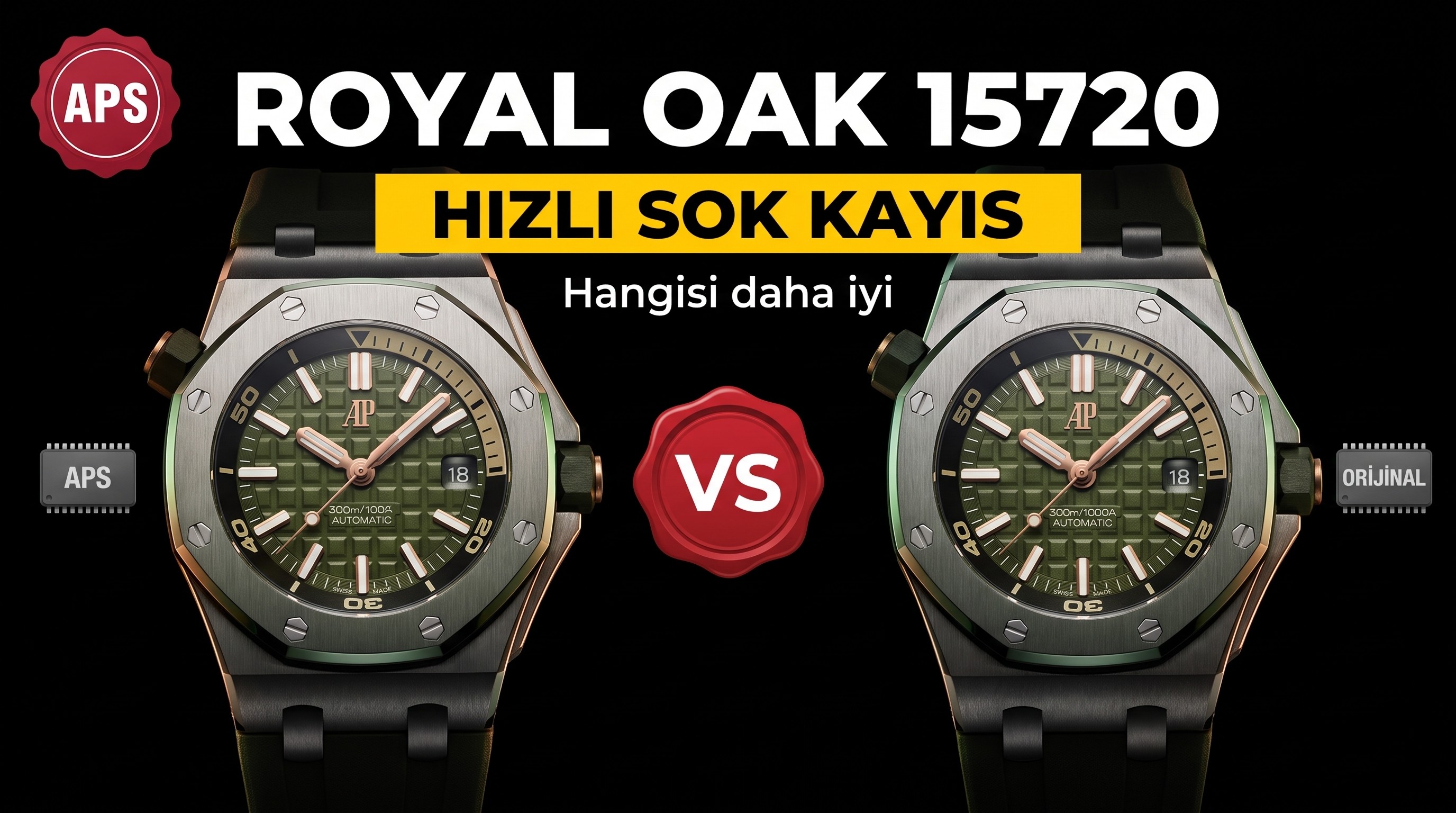 Gerçek-replika karşılaştırması: APS Factory Audemars Piguet 15720 hızlı sök kayış 4308 mekanizma