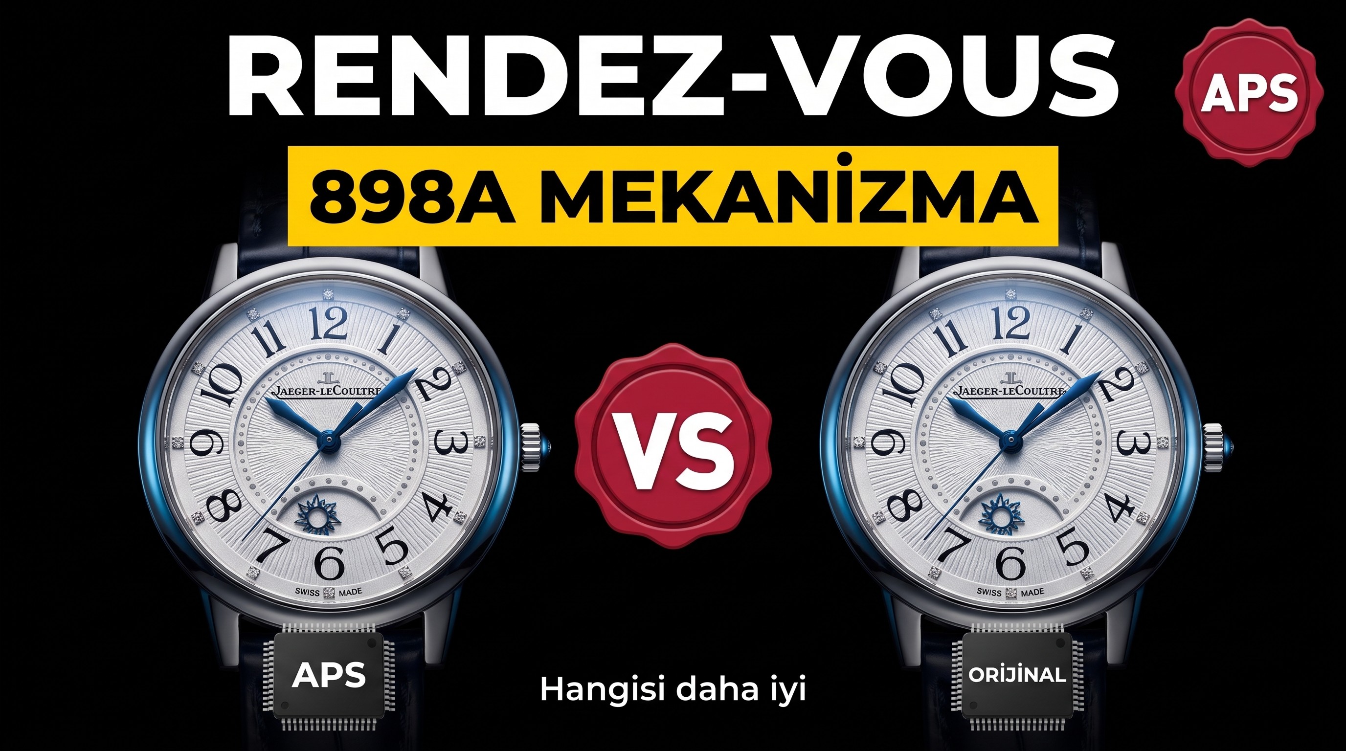 Gerçek-Replika Karşılaştırması: APS Factory Jaeger-LeCoultre Rendez-Vous 898A Entegre Mekanizma