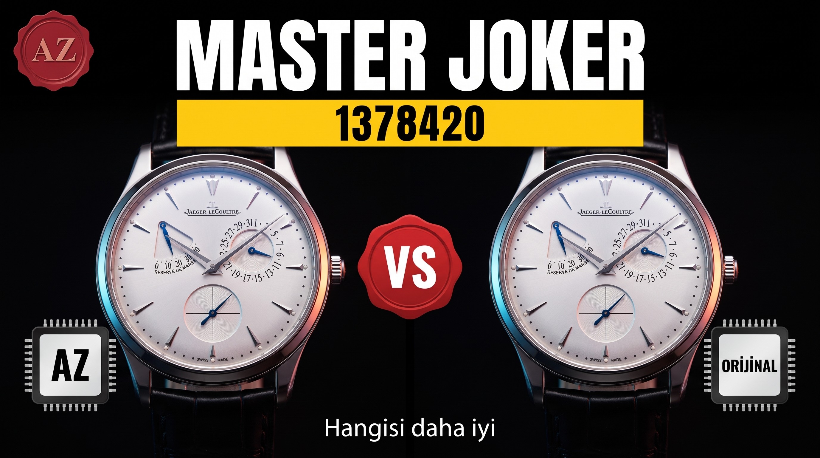 Gerçek-replika karşılaştırması: AZ Factory Joker — Jaeger-LeCoultre Master serisi 1378420 saat