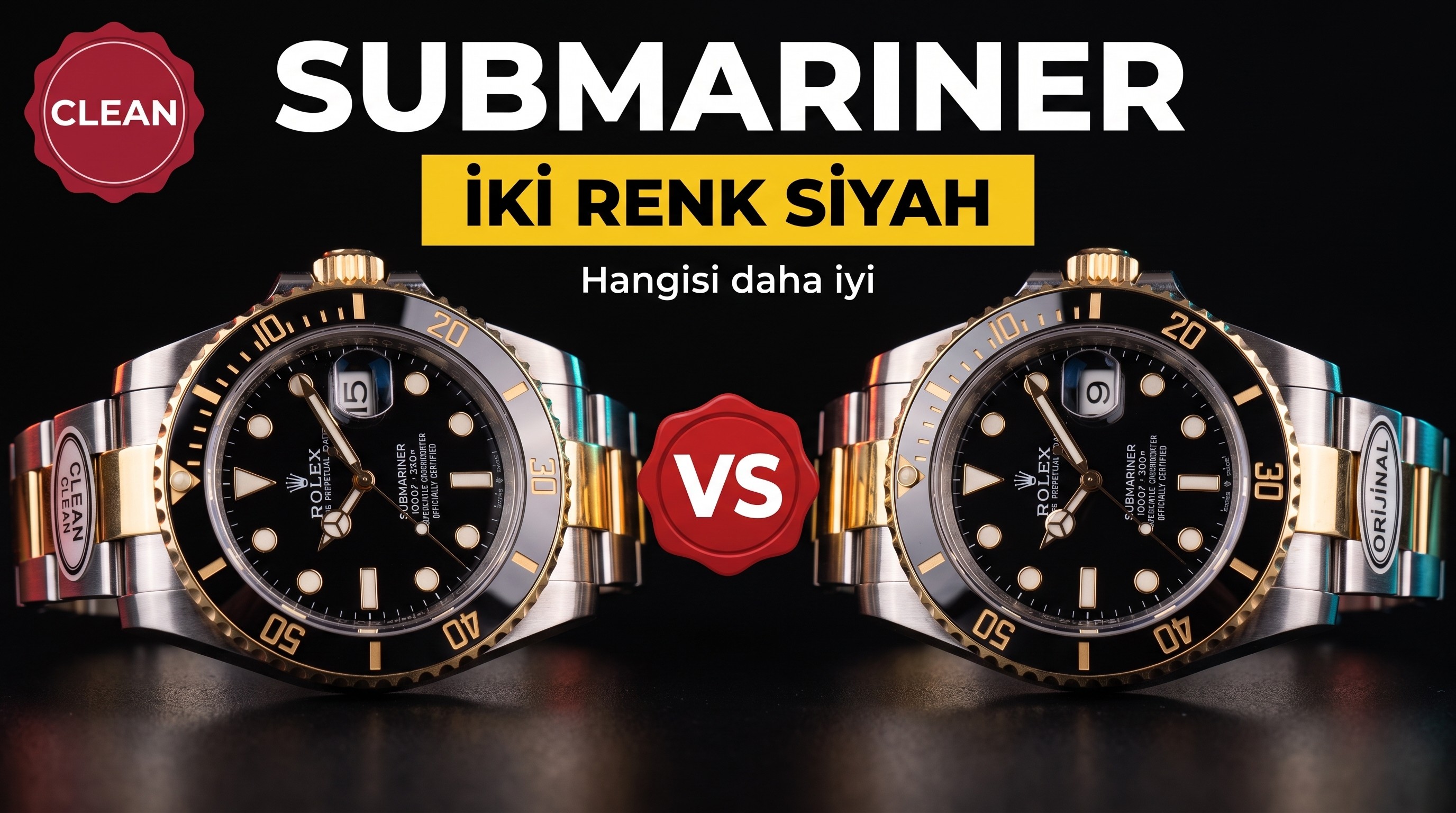 Gerçek-replika karşılaştırması: Clean iki renk siyah Submariner orijinaline rakip olabilir mi?