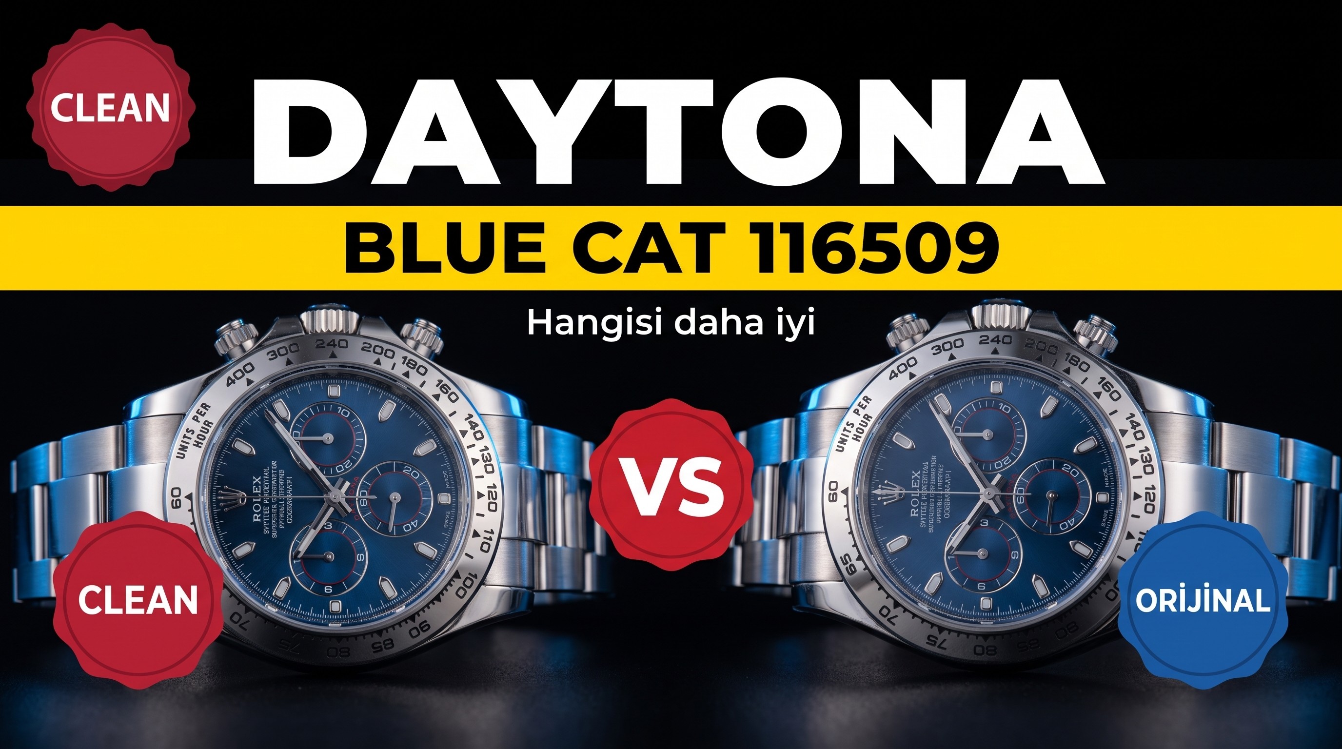 Gerçek-Replika Karşılaştırması: Clean Rolex Beyaz Altın Daytona Blue Cat m116509 Alınmaya Değer mi?