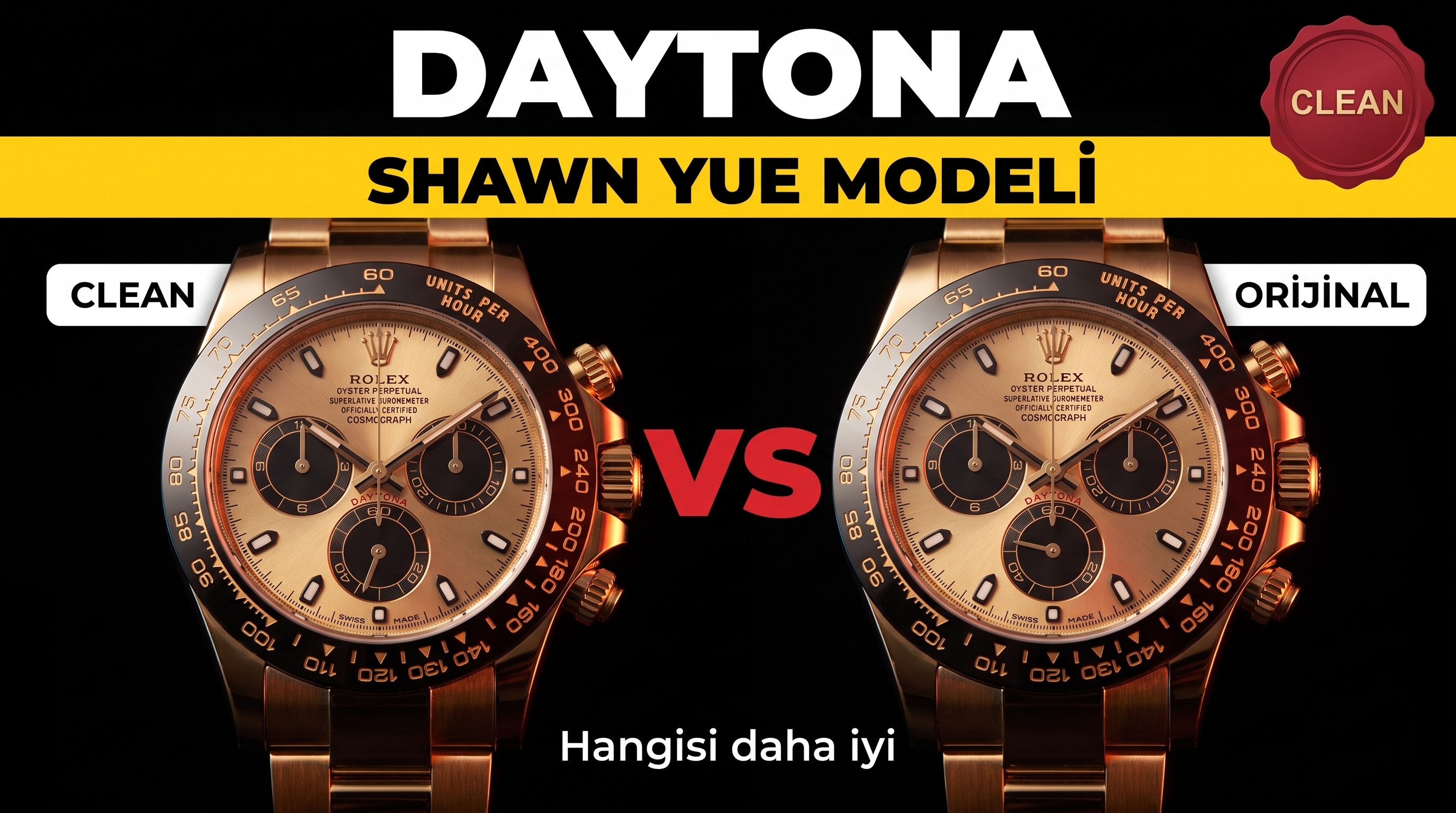 Gerçek-Replika Karşılaştırması: Clean Rolex Shawn Yue Daytona Detay İşçiliği Nasıl?