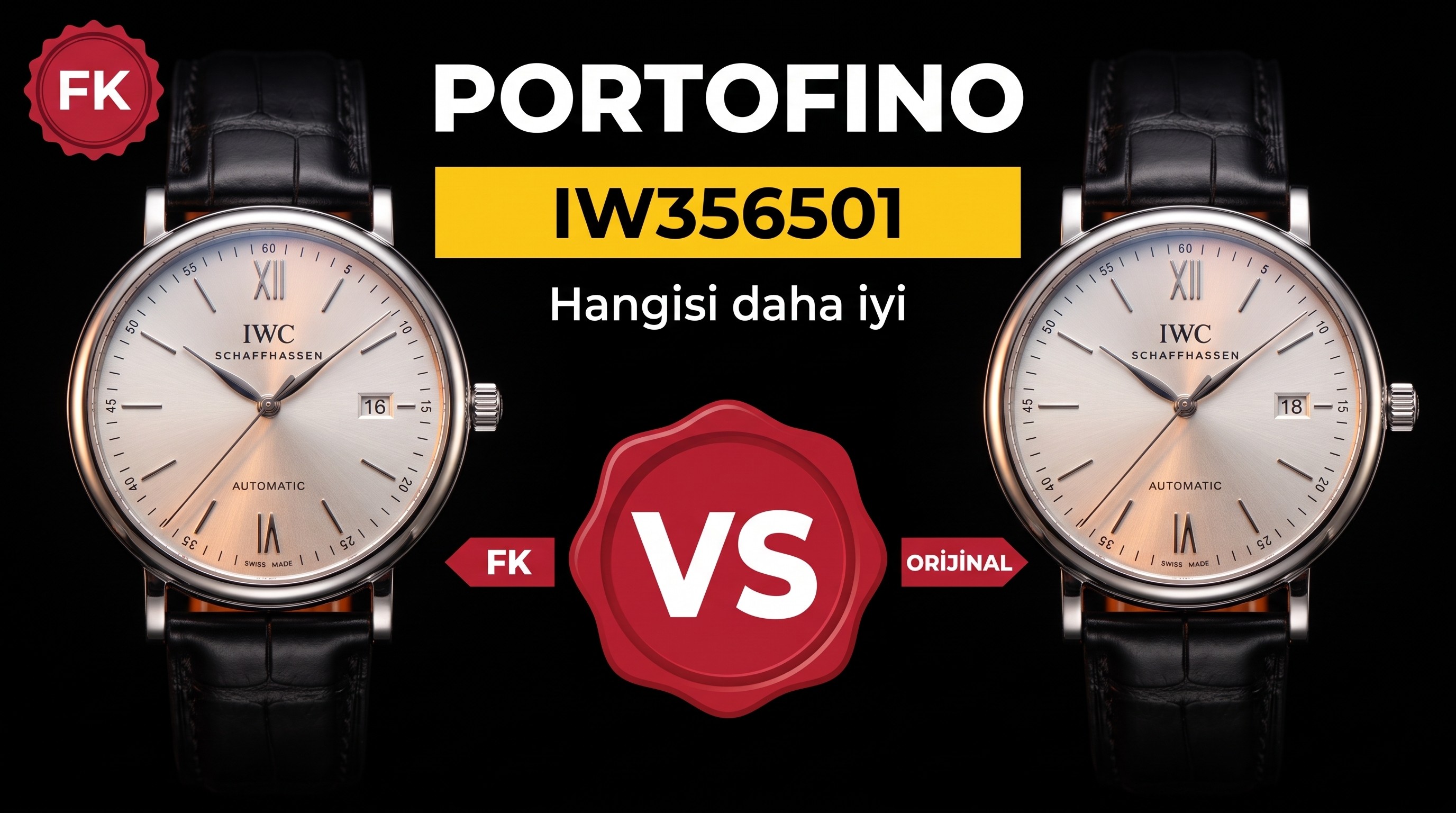 Gerçek-replika karşılaştırması: FK Factory IWC Portofino serisi IW356501 replika saatin orijinalle karşılaştırmalı incelemesi