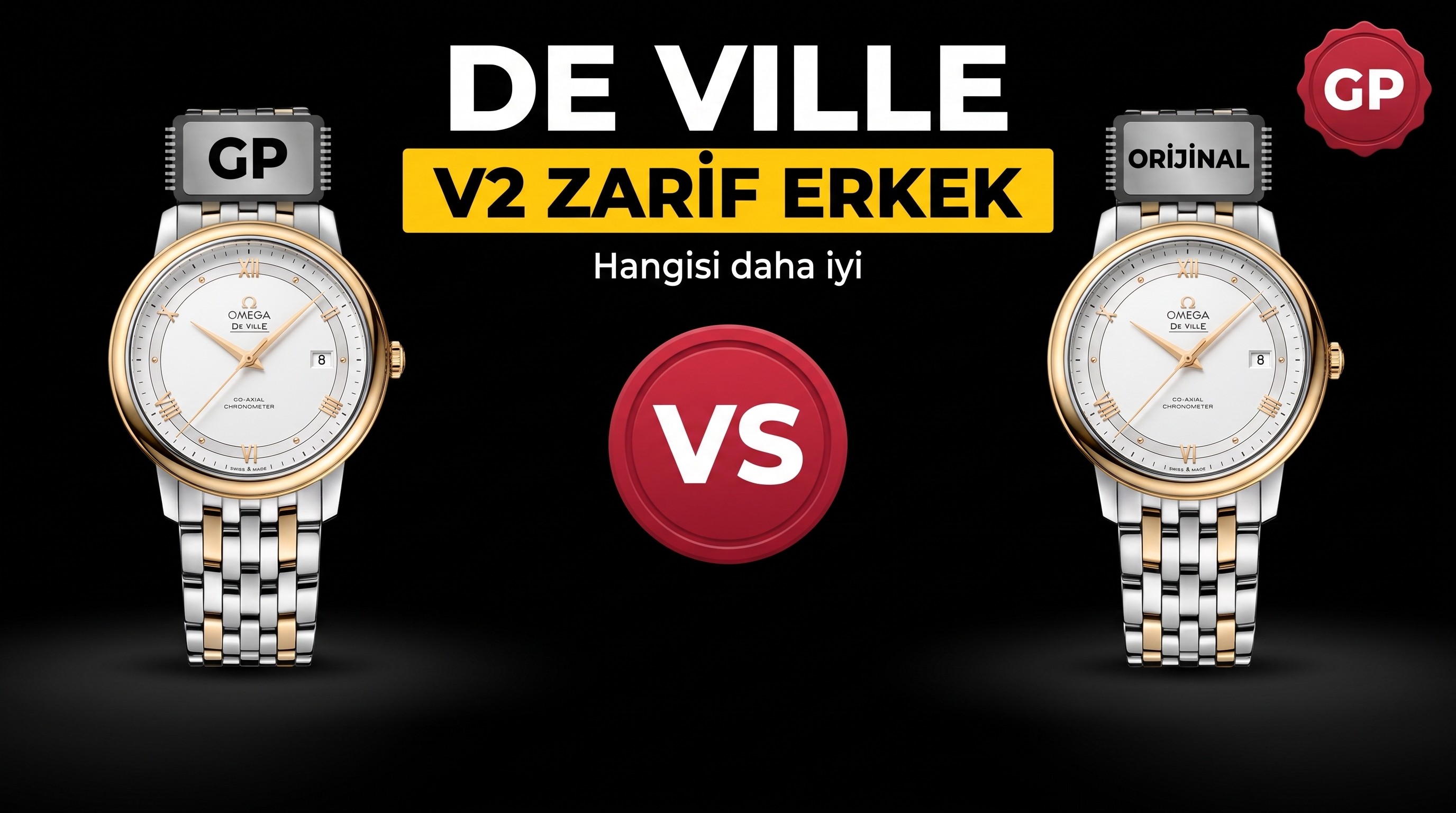 Gerçek-Replika Karşılaştırması: GP Factory Omega De Ville V2 Zarif Erkek Saati ile Orijinalin Karşılaştırması